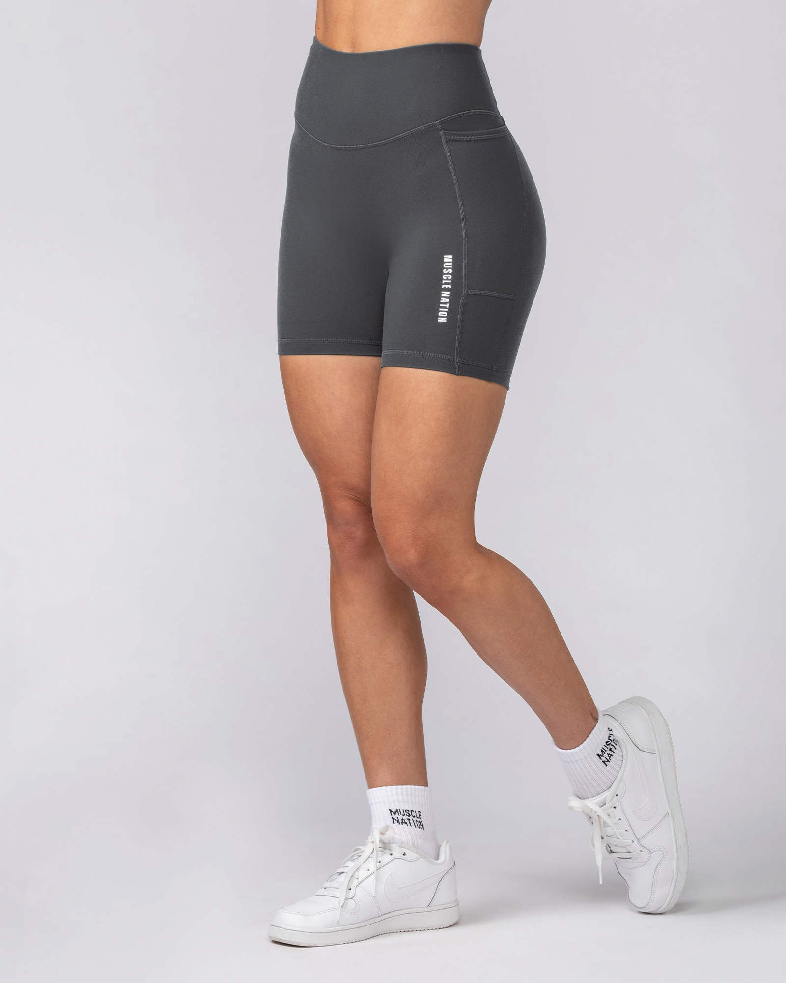 Everyday Pocket Bike Shorts - Granite