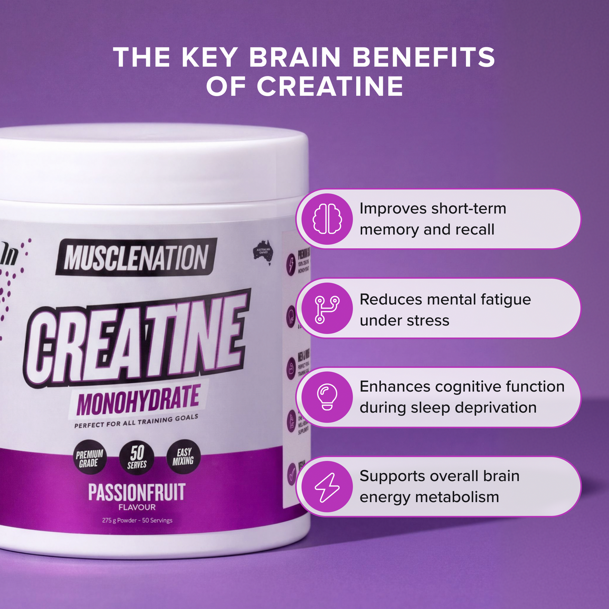 CREATINE MONOHYDRATE - Passionfruit - 50 serves