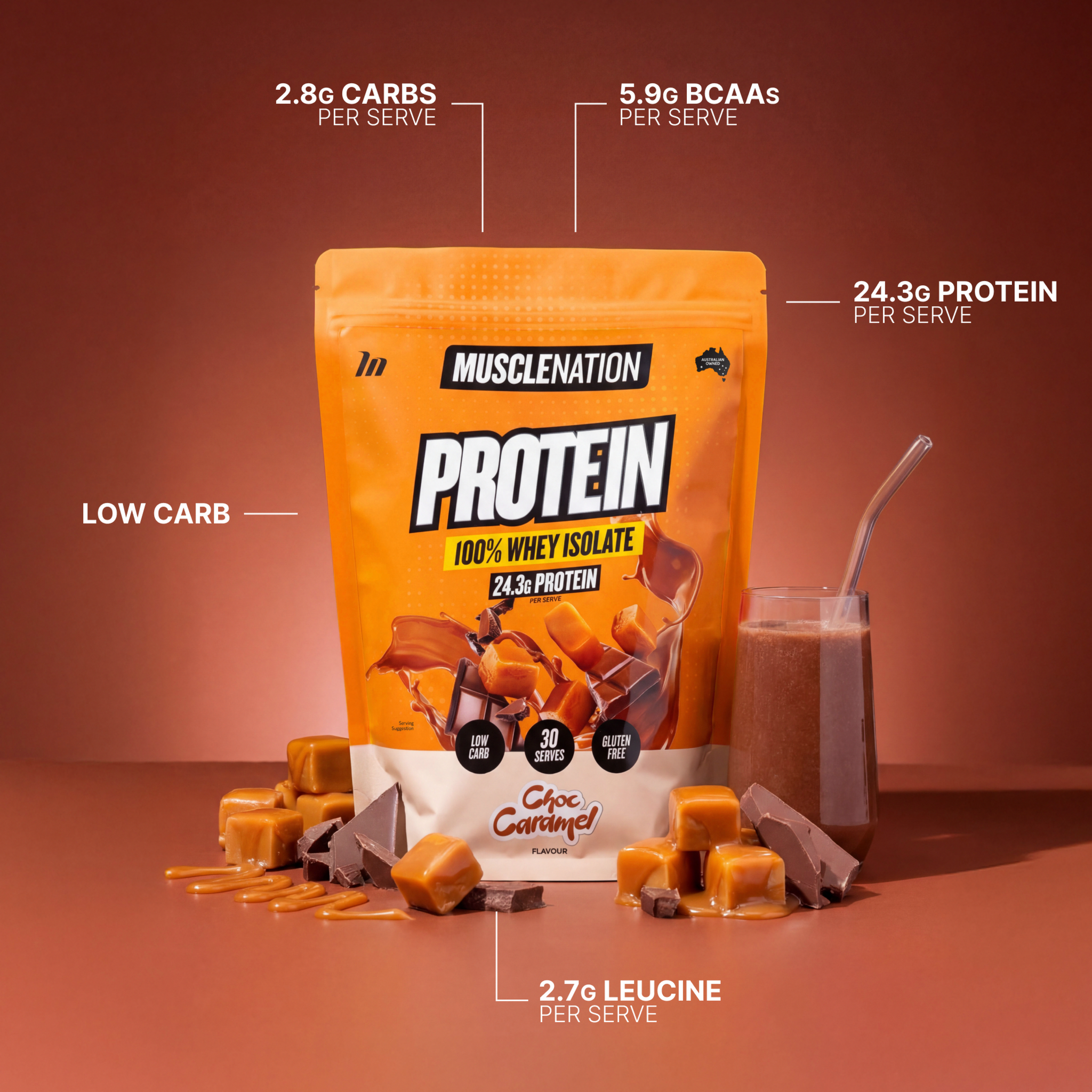 WHEY Protein Isolate - Choc Caramel - 30 serves