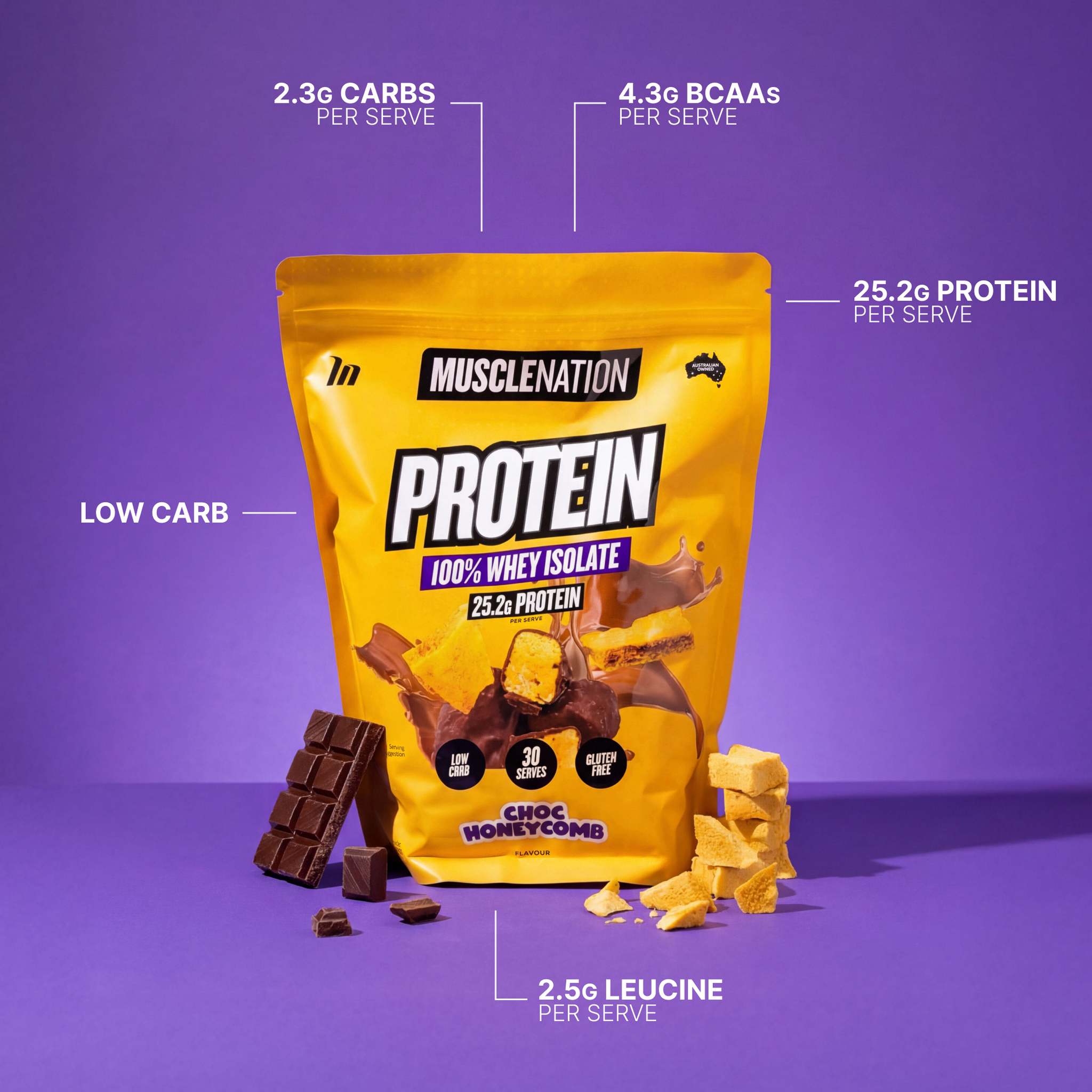 WHEY Protein Isolate - Choc Honeycomb - 30 serves