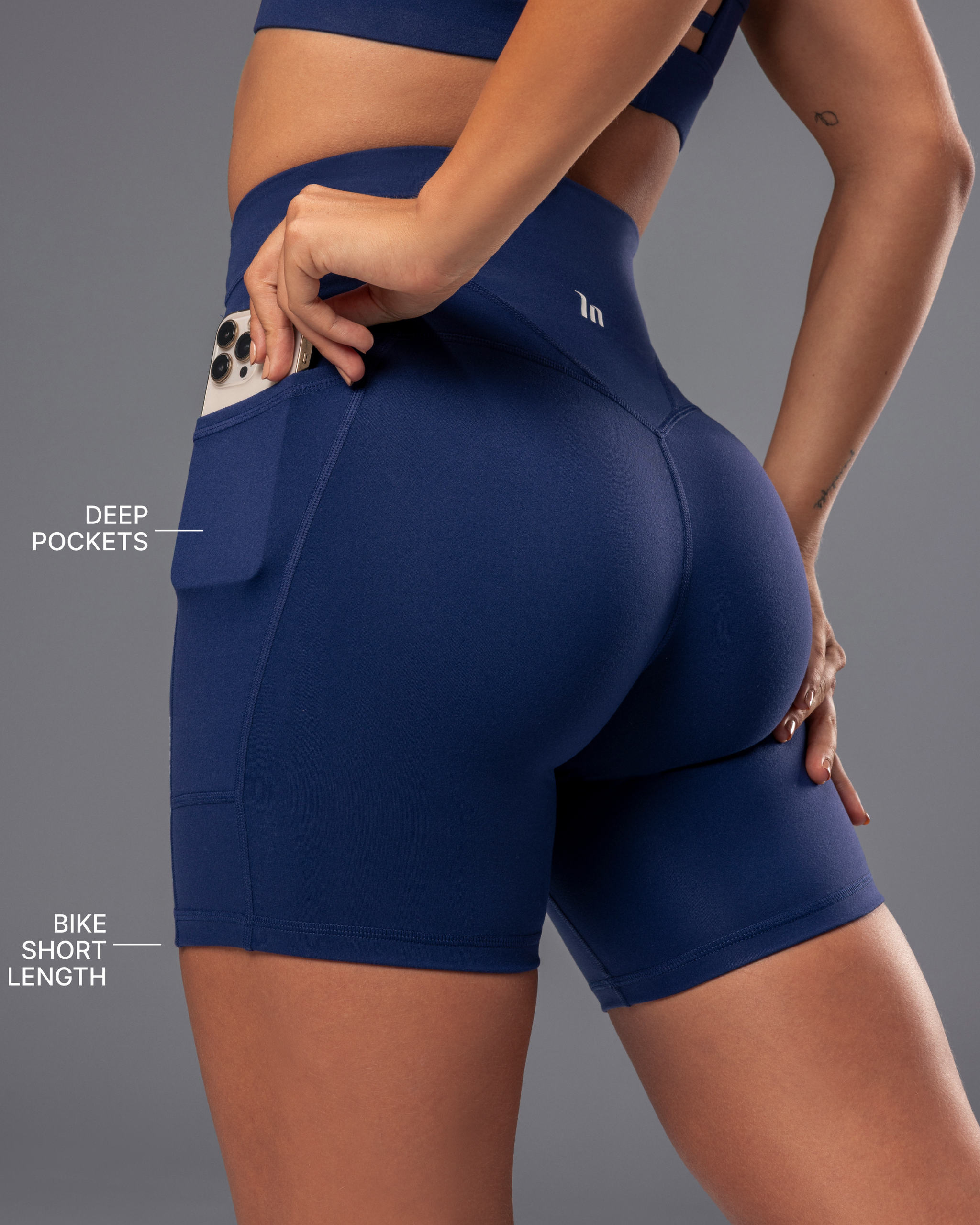 Unrivalled Everyday Pocket Bike Shorts - Classic Navy