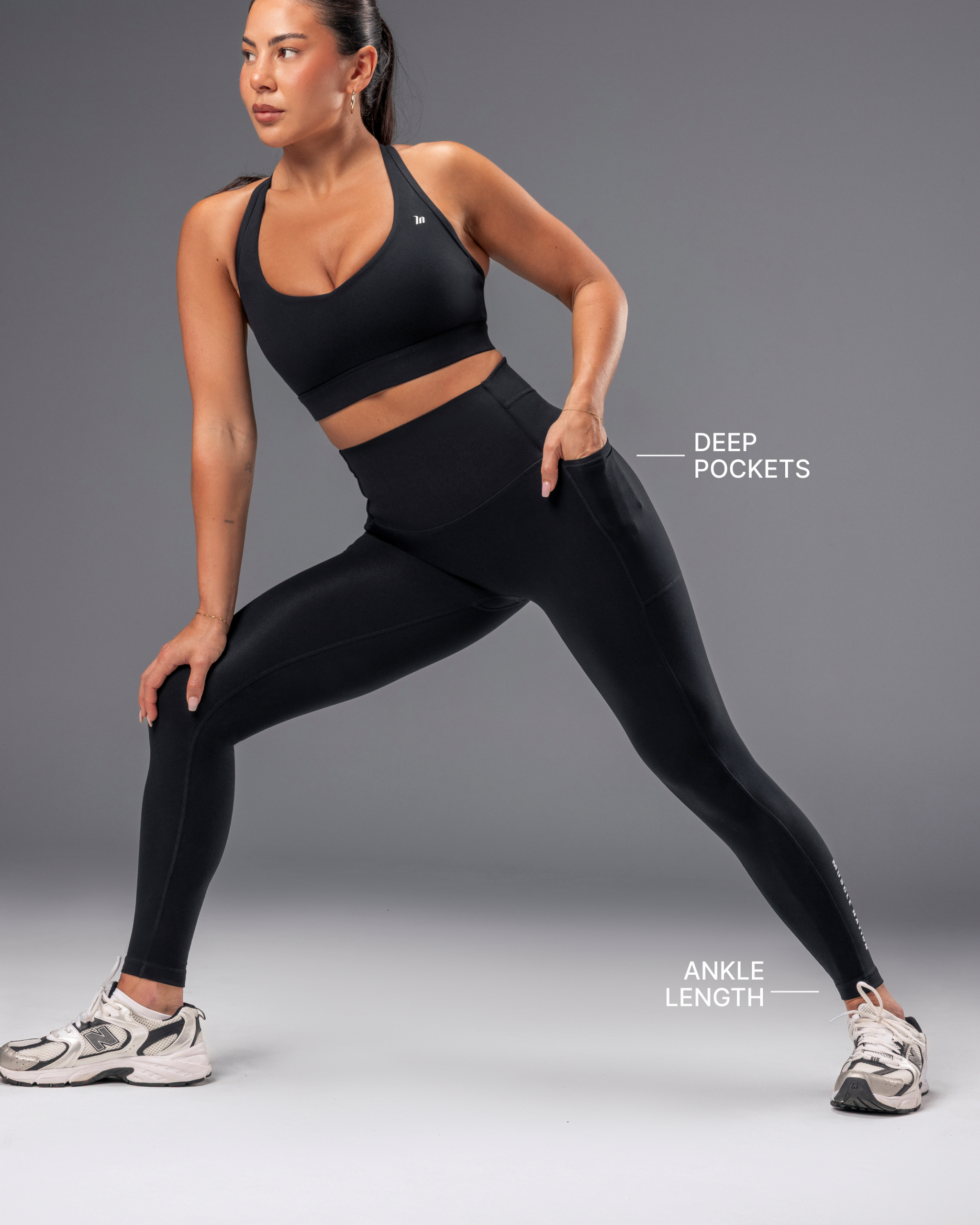 Unrivalled Everyday Pocket Ankle Leggings - Black