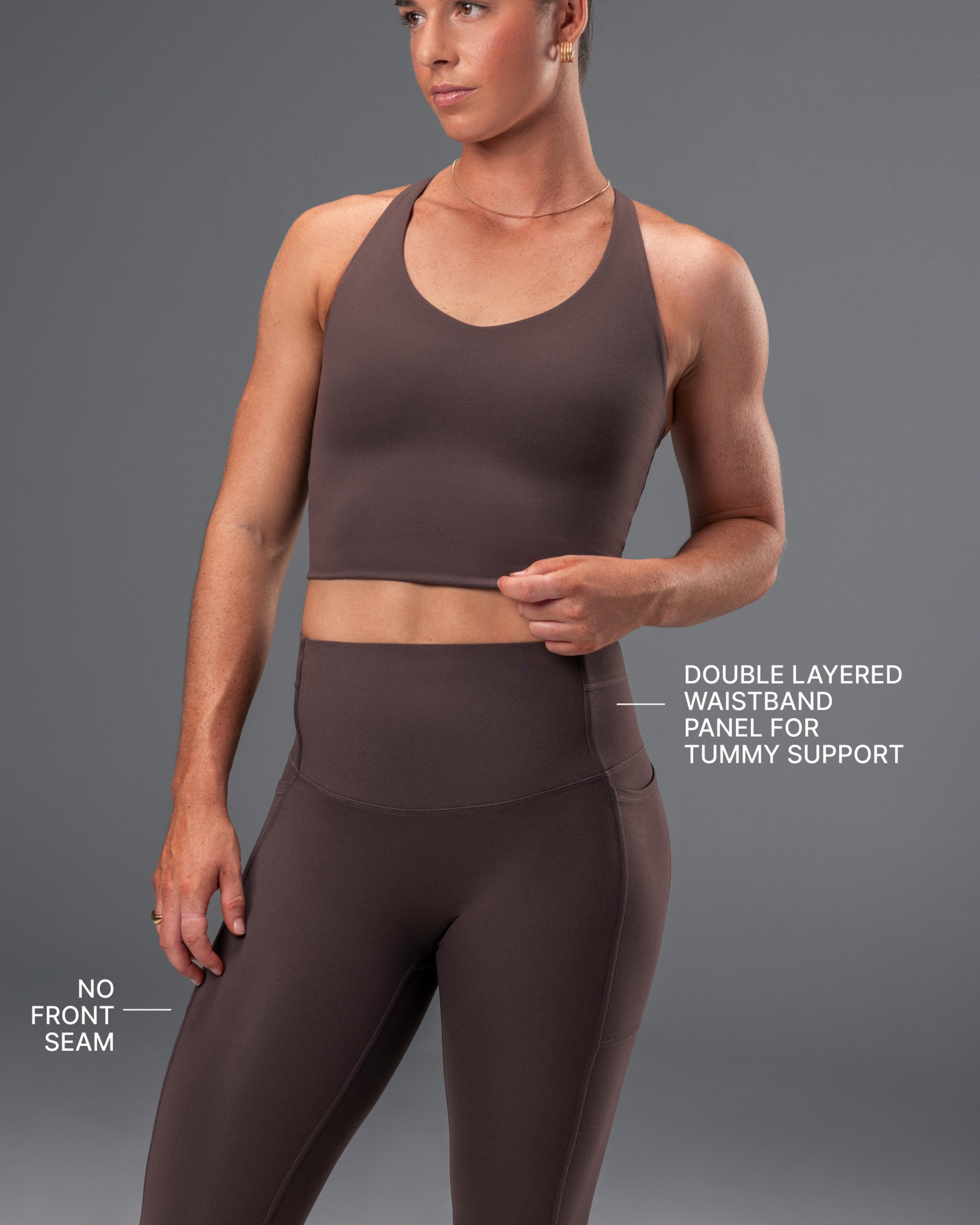 Unrivalled Everyday Pocket Ankle Leggings - Cola