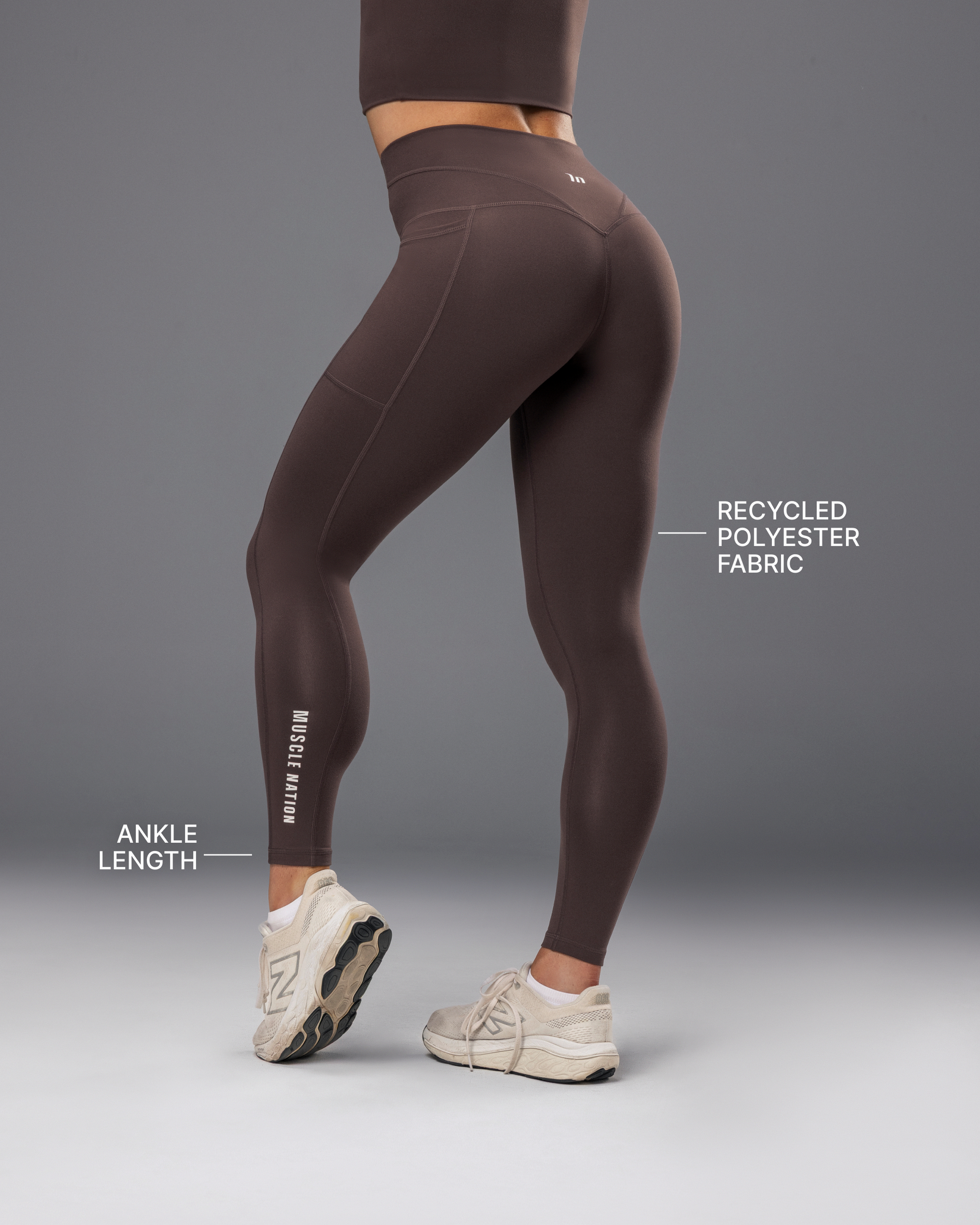 Unrivalled Everyday Pocket Ankle Leggings - Cola