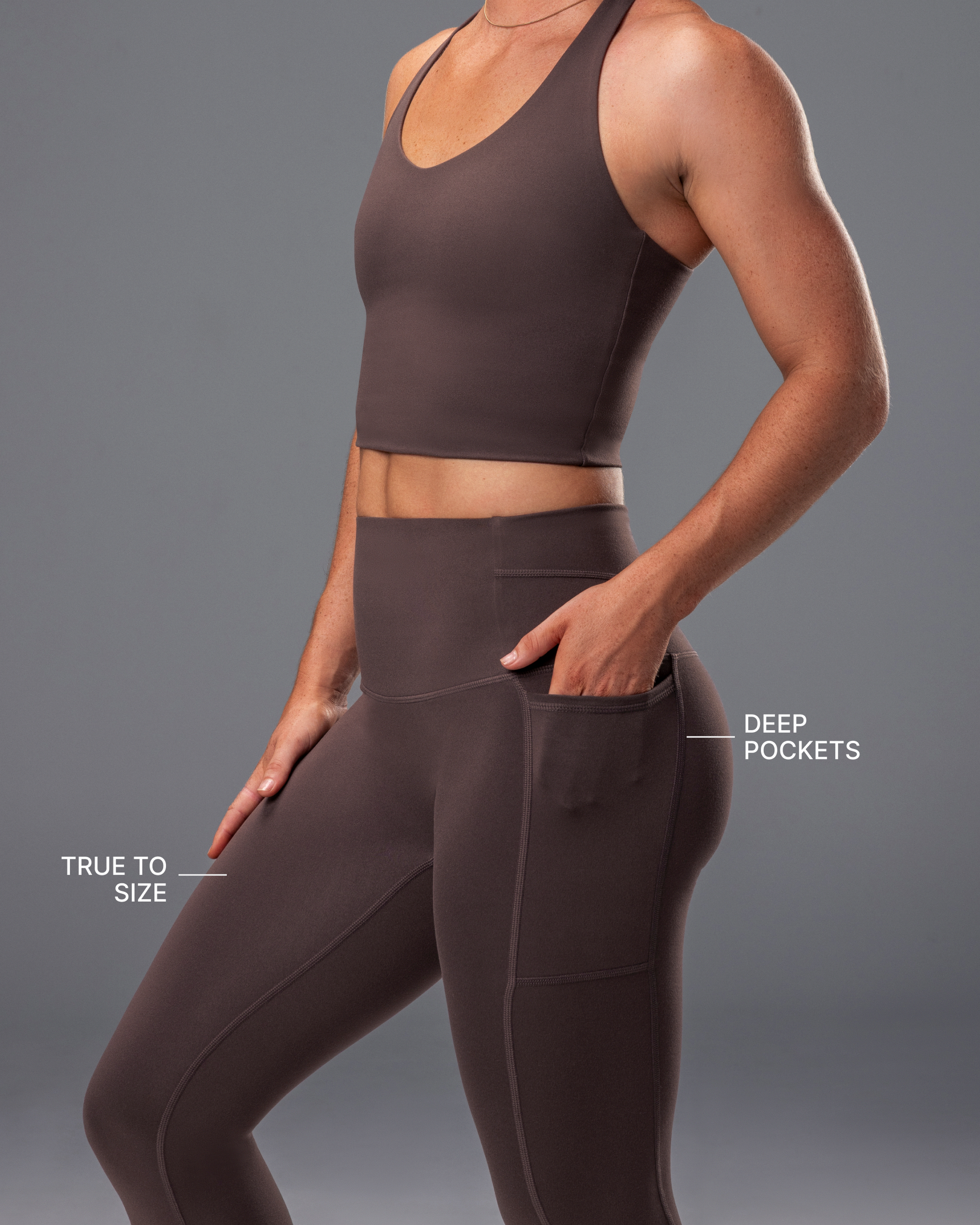 Unrivalled Everyday Pocket Ankle Leggings - Cola