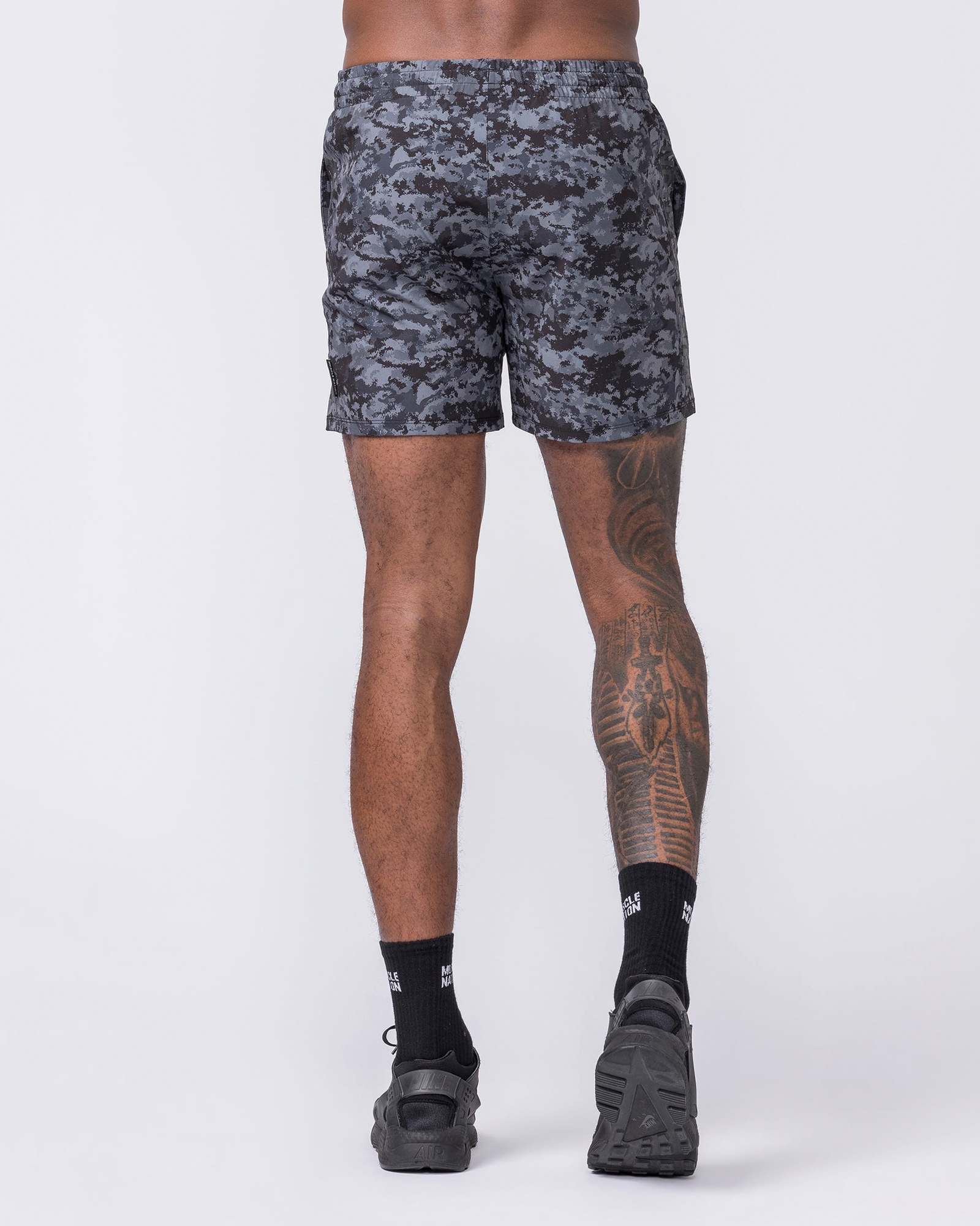 Function 4" Shorts - Grey/ Black Distressed Print