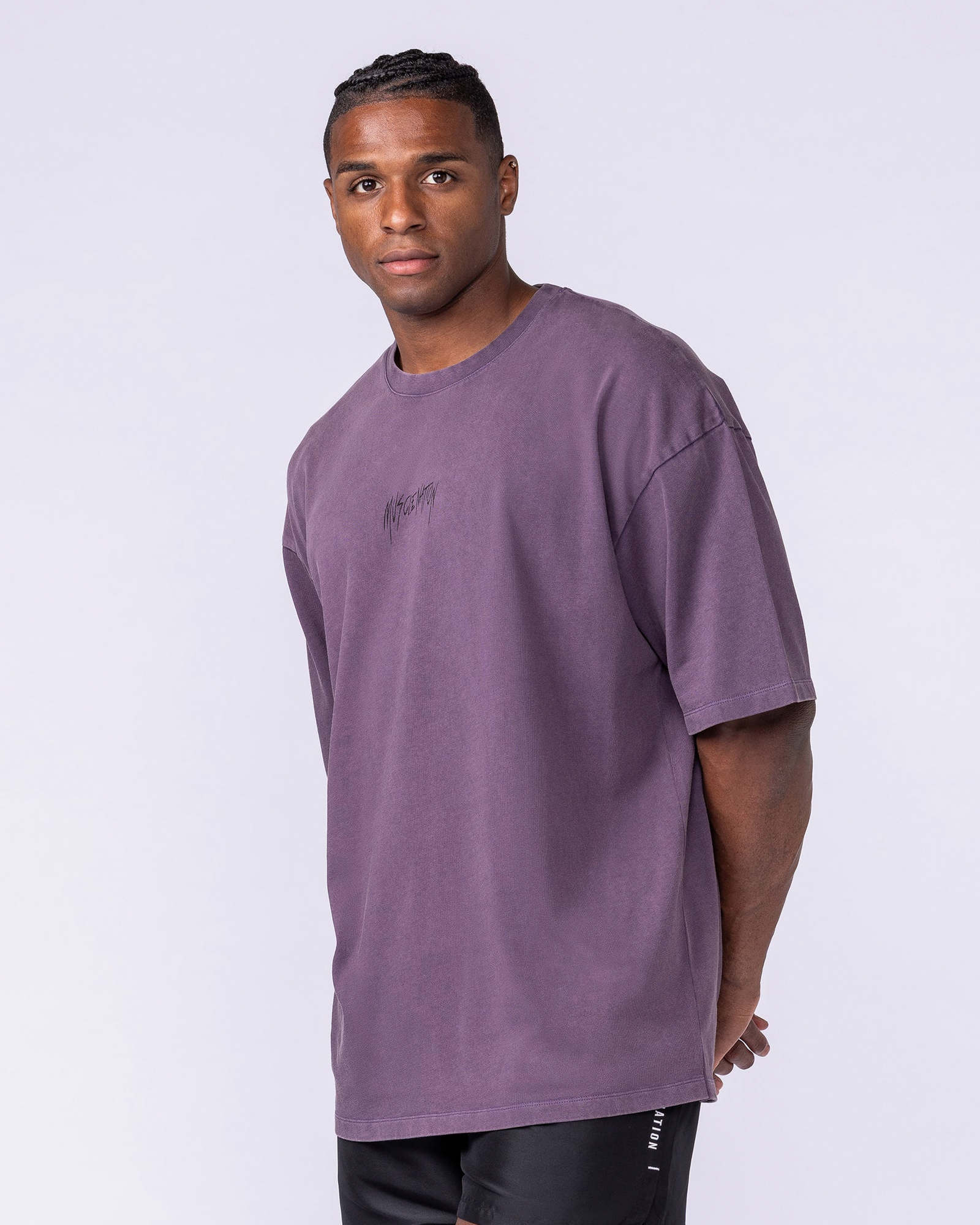 Heartless Oversized Vintage Tee - Washed Dark Purple