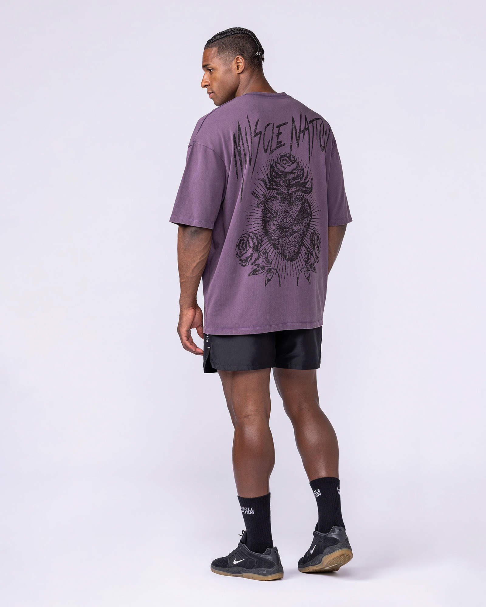 Heartless Oversized Vintage Tee - Washed Dark Purple