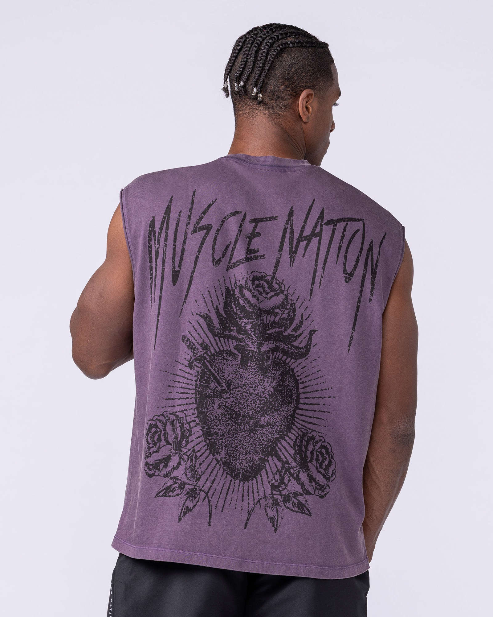 Heartless Vintage Boxy Muscle Tank - Washed Dark Purple