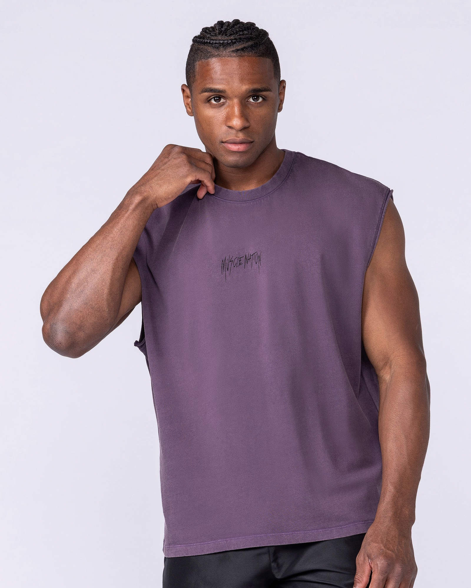Heartless Vintage Boxy Muscle Tank - Washed Dark Purple
