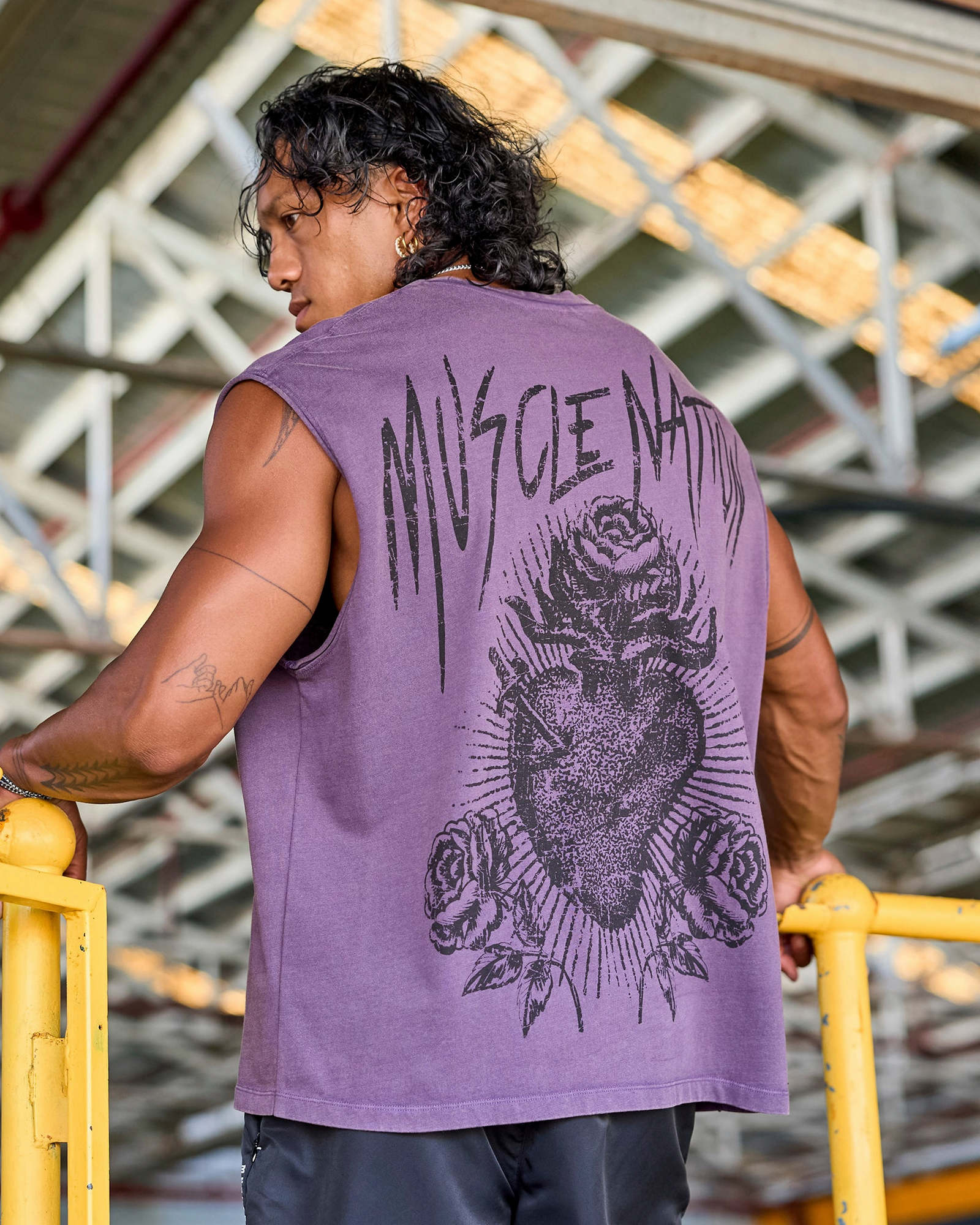 Heartless Vintage Boxy Muscle Tank - Washed Dark Purple