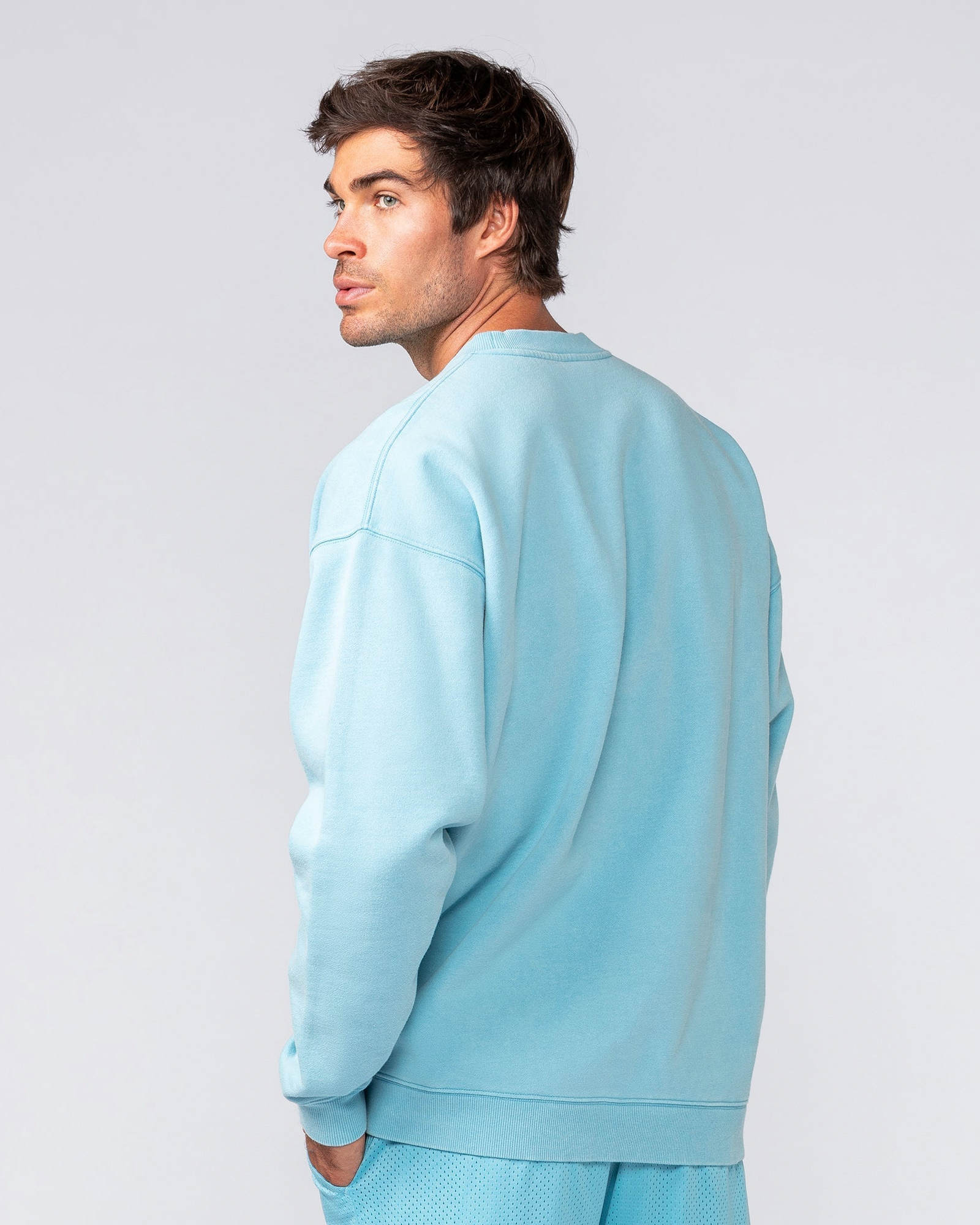 Heritage Crest Crew Pullover - Washed Light Blue