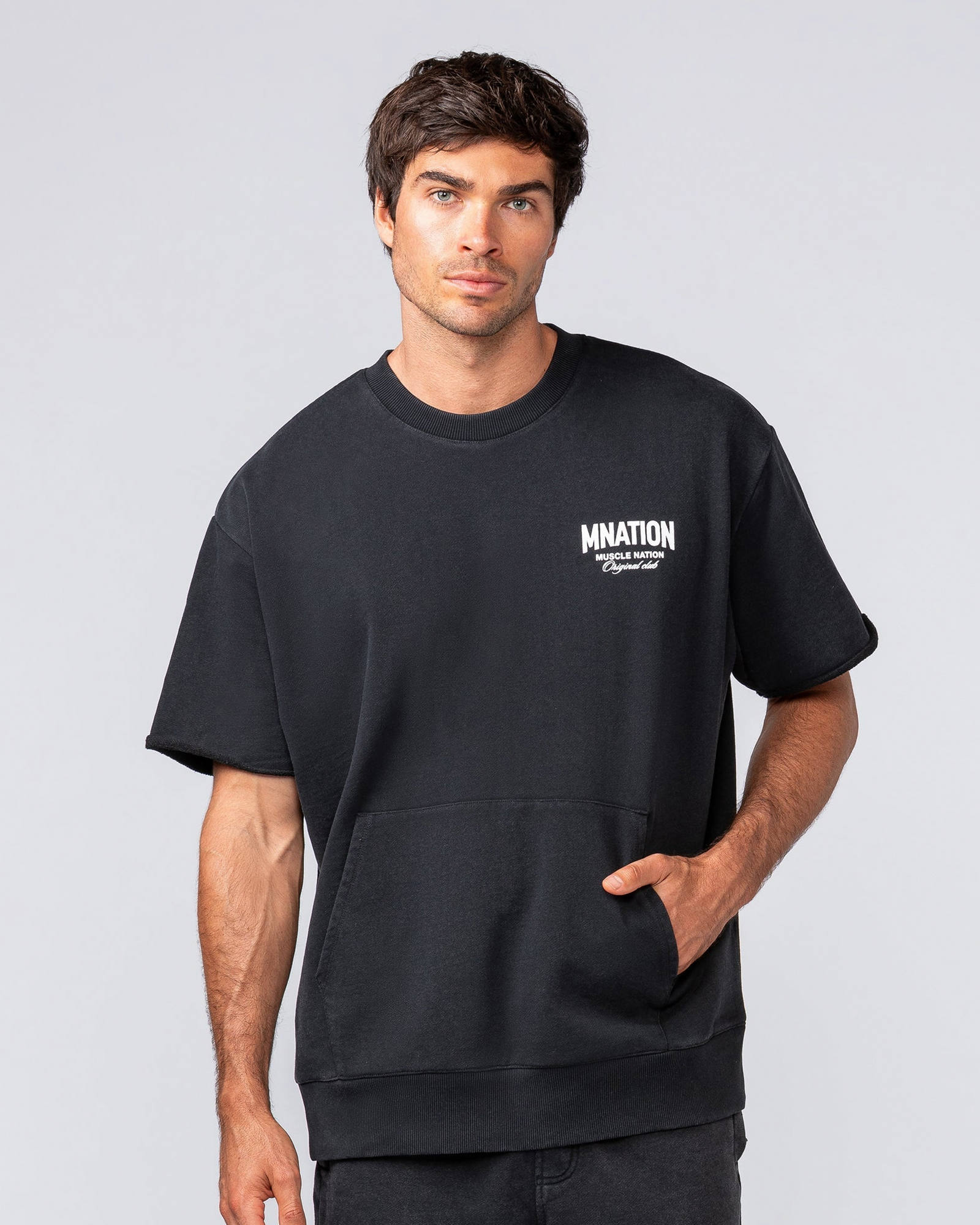 Heritage Loopback Oversized Tee - Washed Black