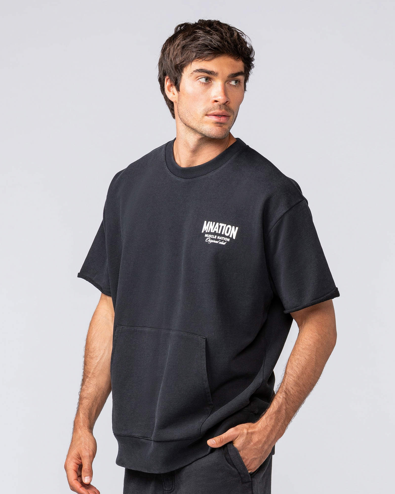 Heritage Loopback Oversized Tee - Washed Black