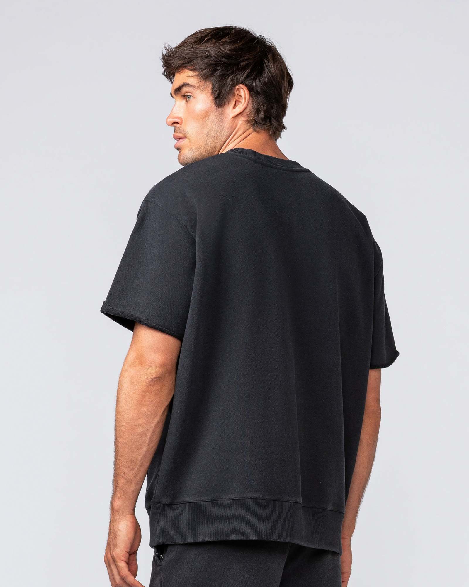 Heritage Loopback Oversized Tee - Washed Black