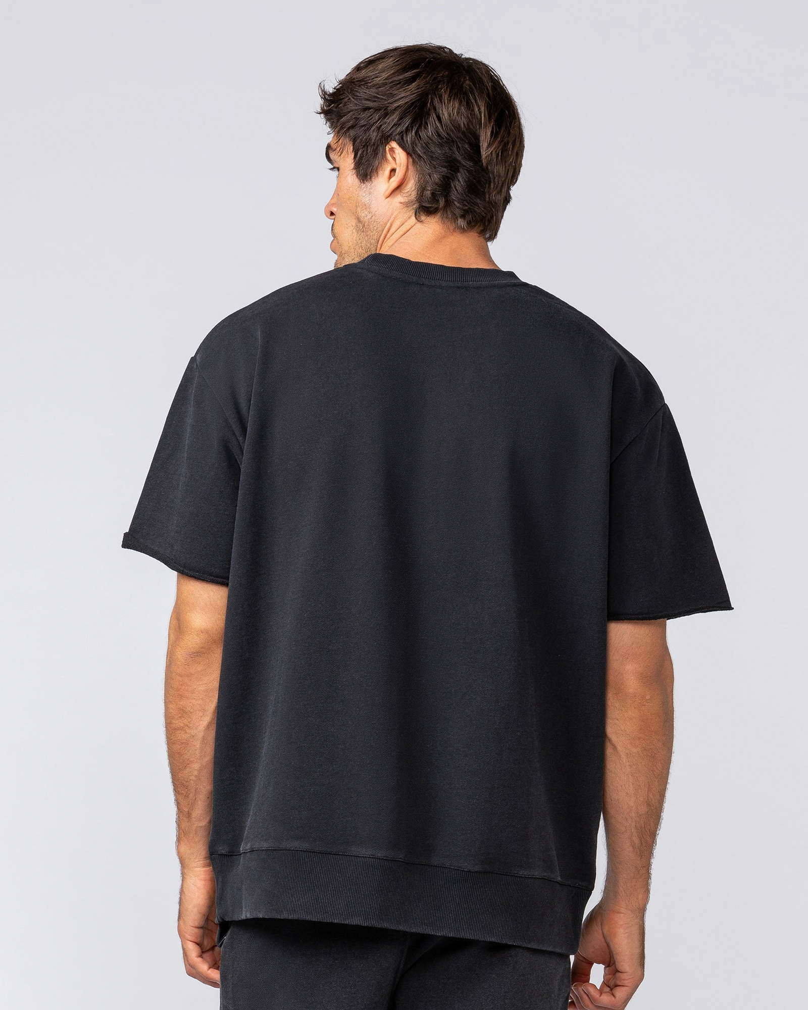 Heritage Loopback Oversized Tee - Washed Black