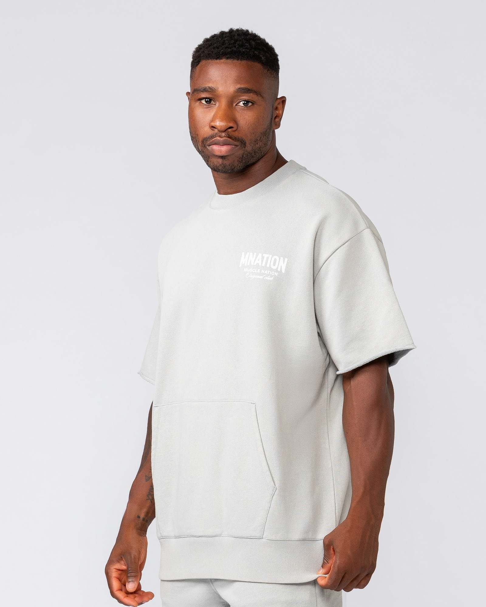 Heritage Loopback Oversized Tee - Washed Light Grey