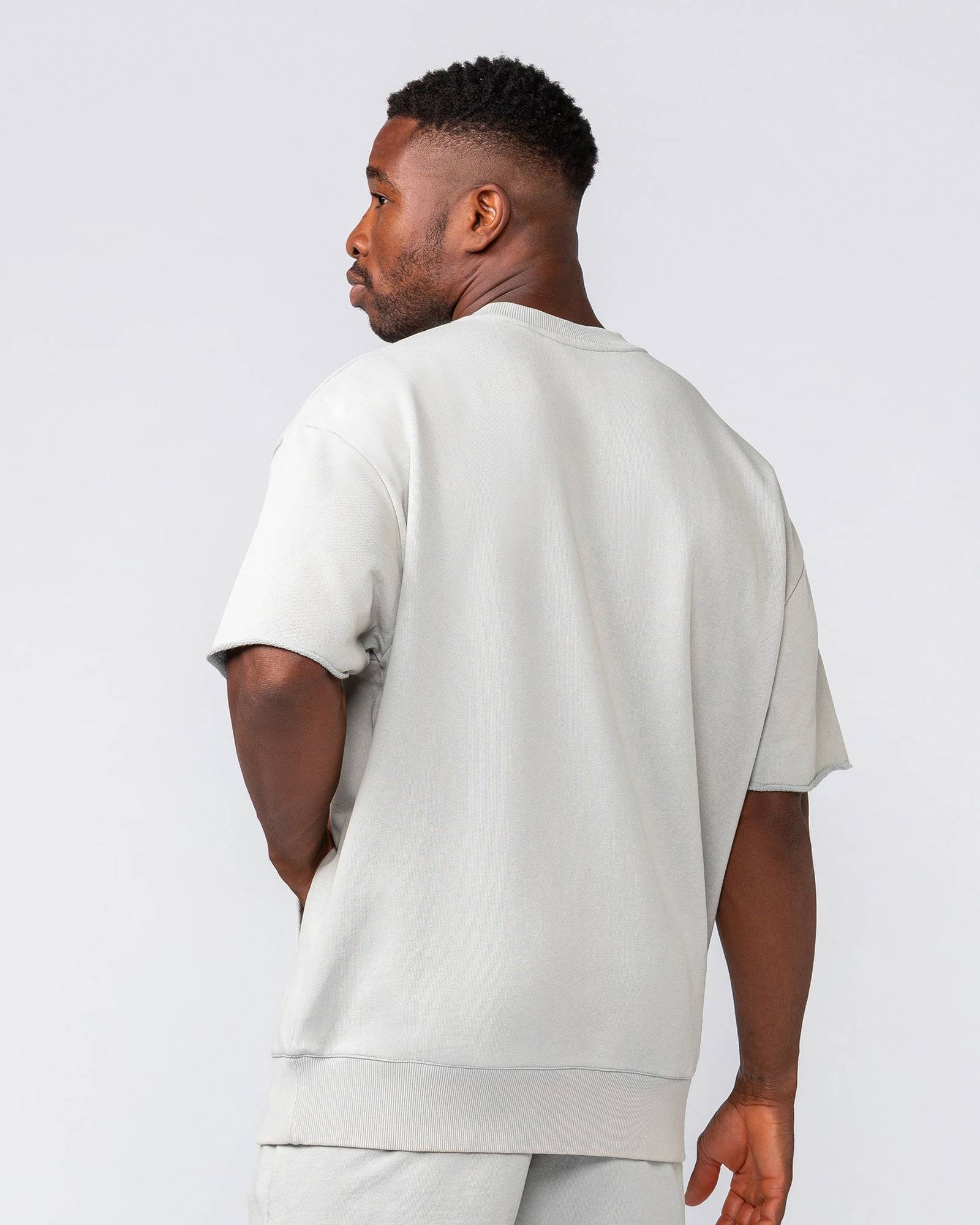 Heritage Loopback Oversized Tee - Washed Light Grey