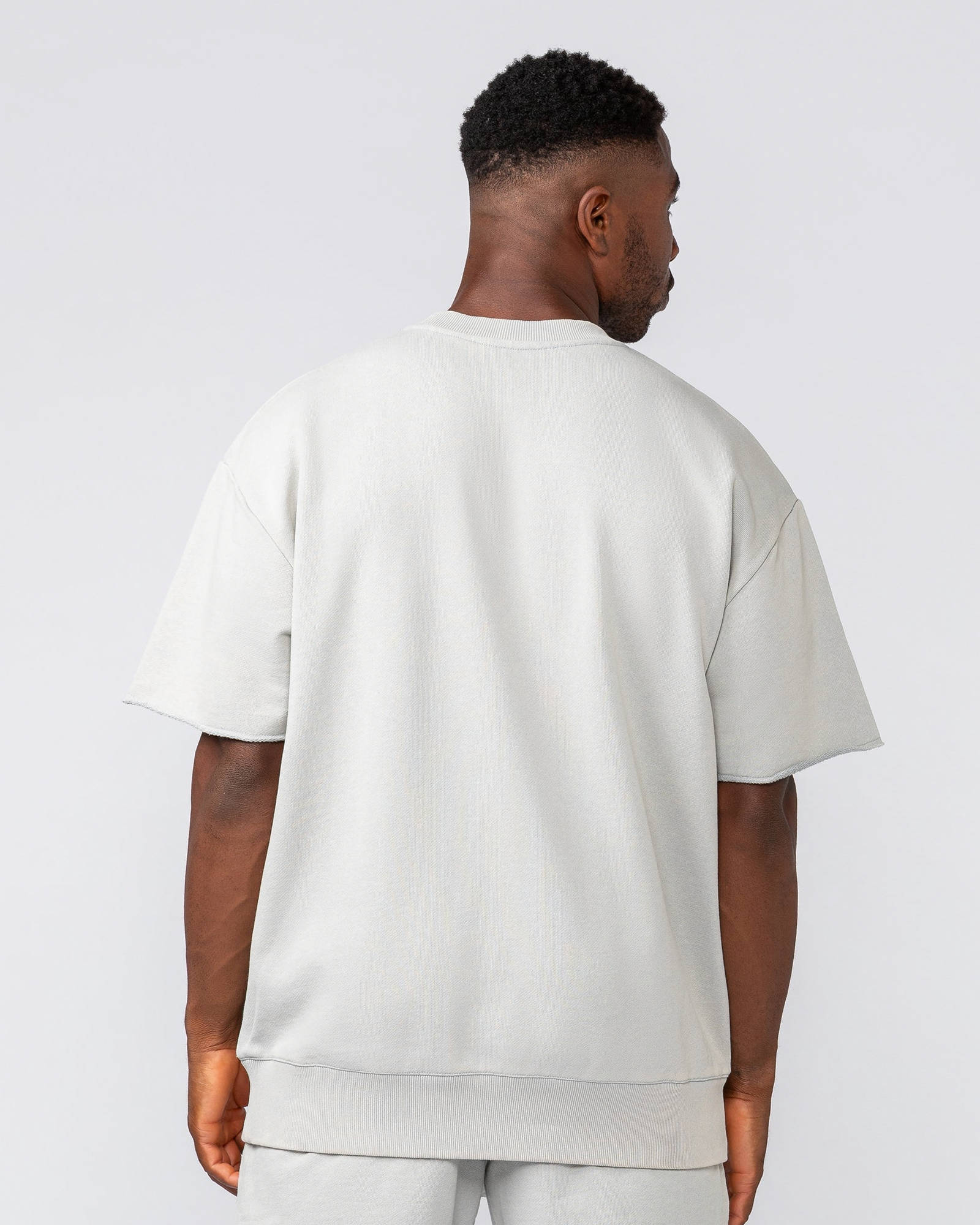 Heritage Loopback Oversized Tee - Washed Light Grey