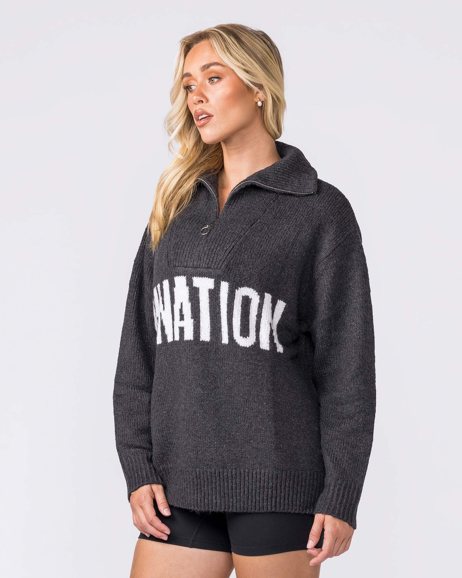 Heritage Oversized Knit - Black Marl