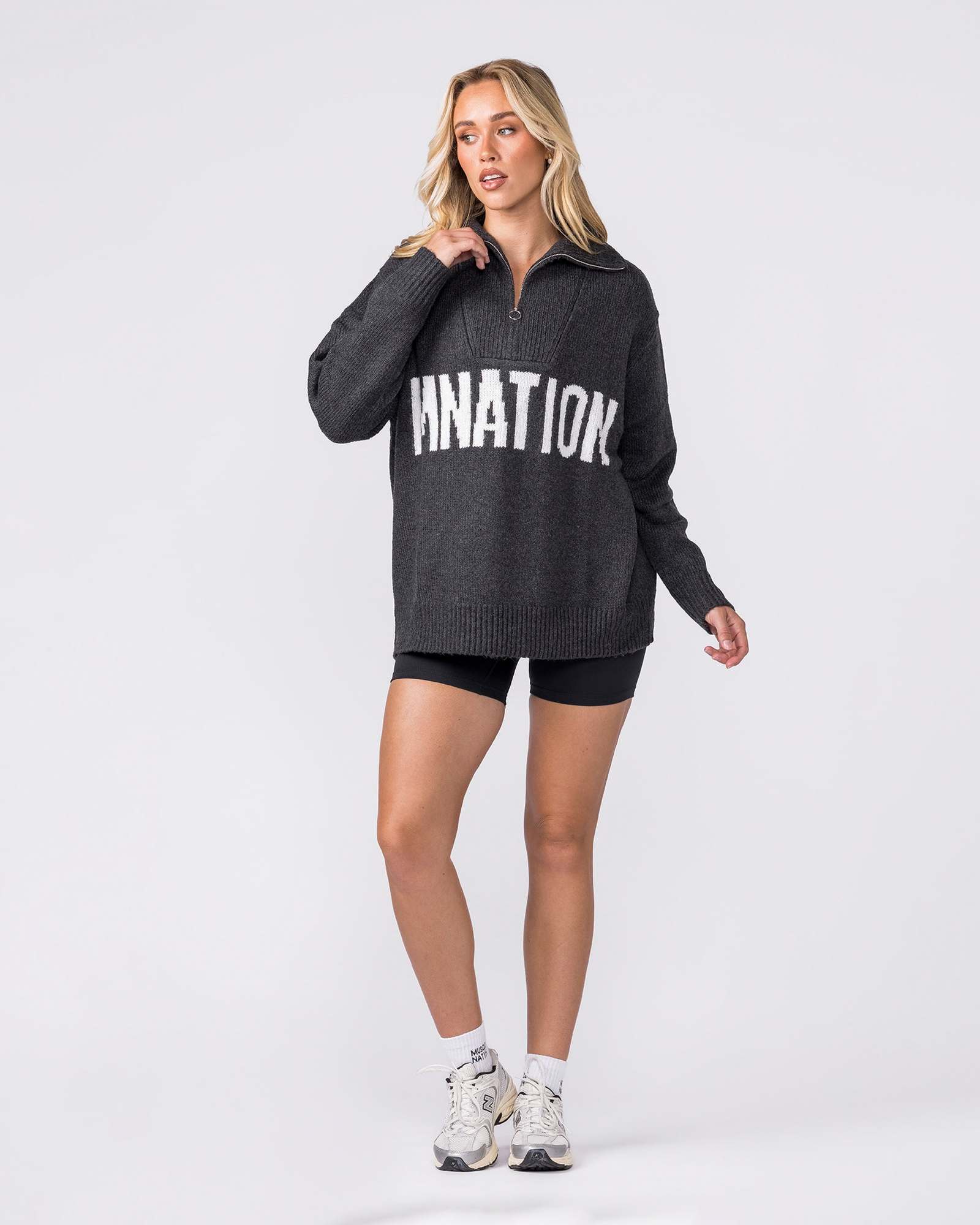 Heritage Oversized Knit - Black Marl