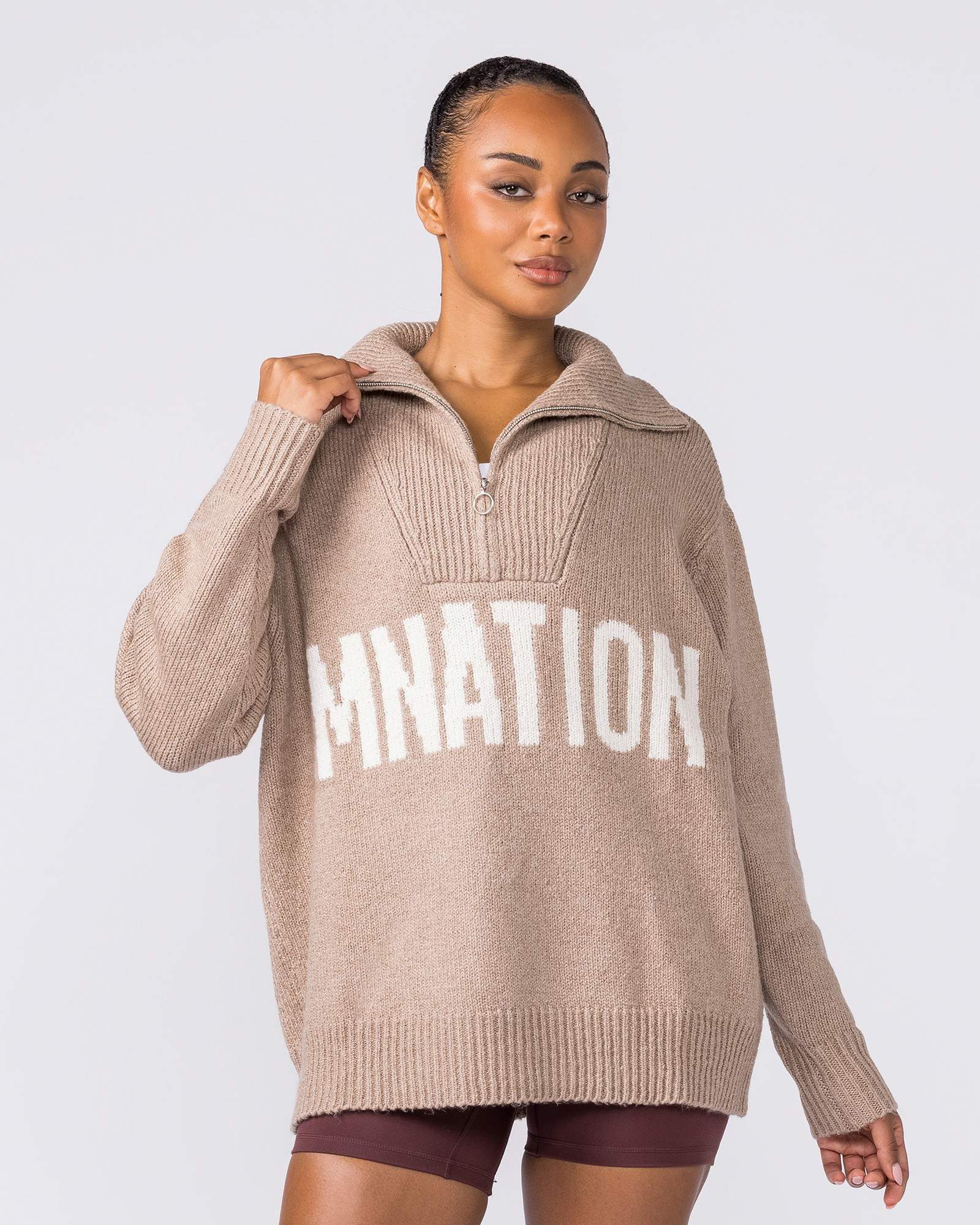 Heritage Oversized Knit - Fossil