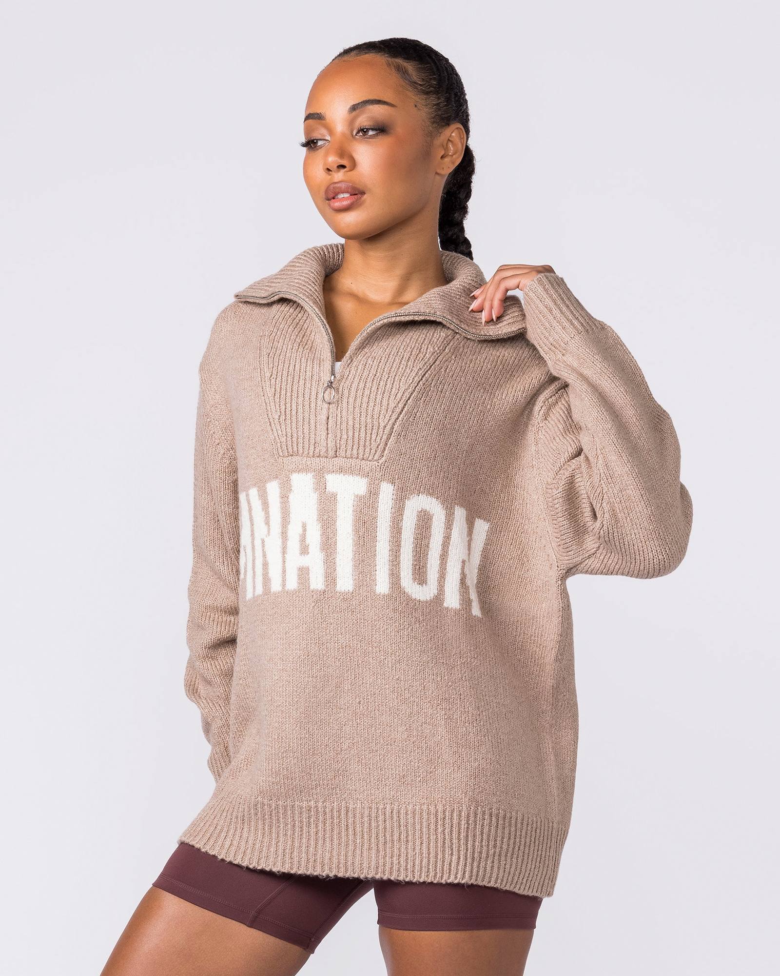 Heritage Oversized Knit - Fossil