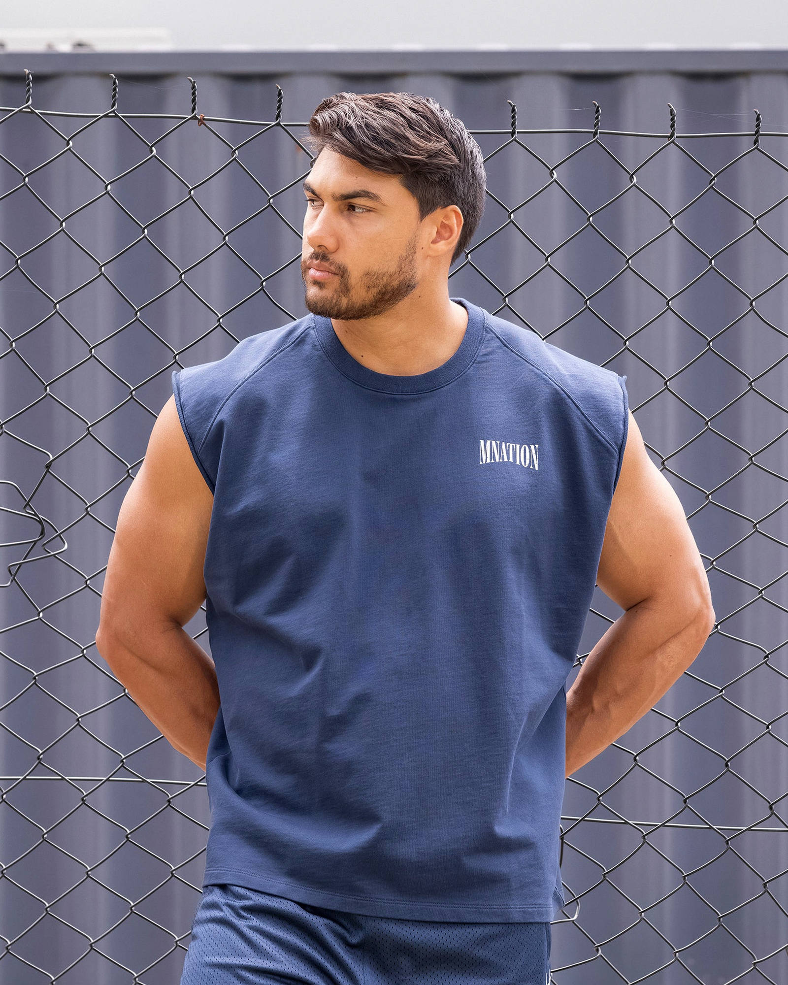 Off Duty Boxy Muscle Tank - Navy