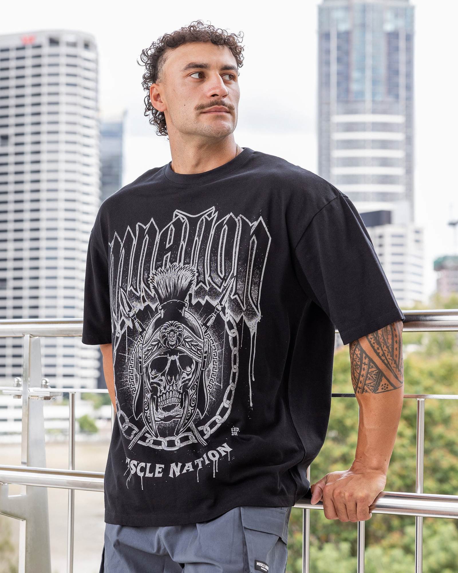 Spartan Oversized Tee - Black