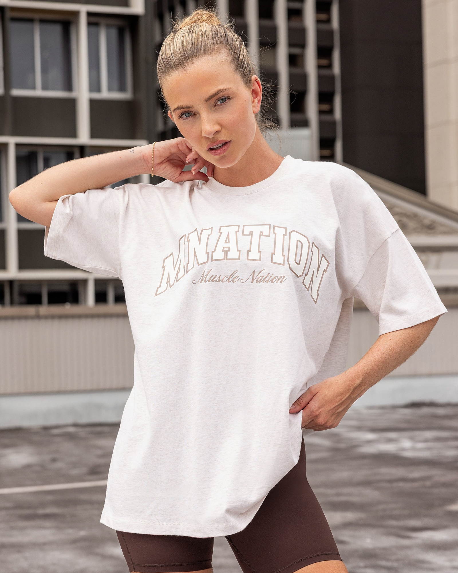 Studio Oversized Tee - Dew Marl