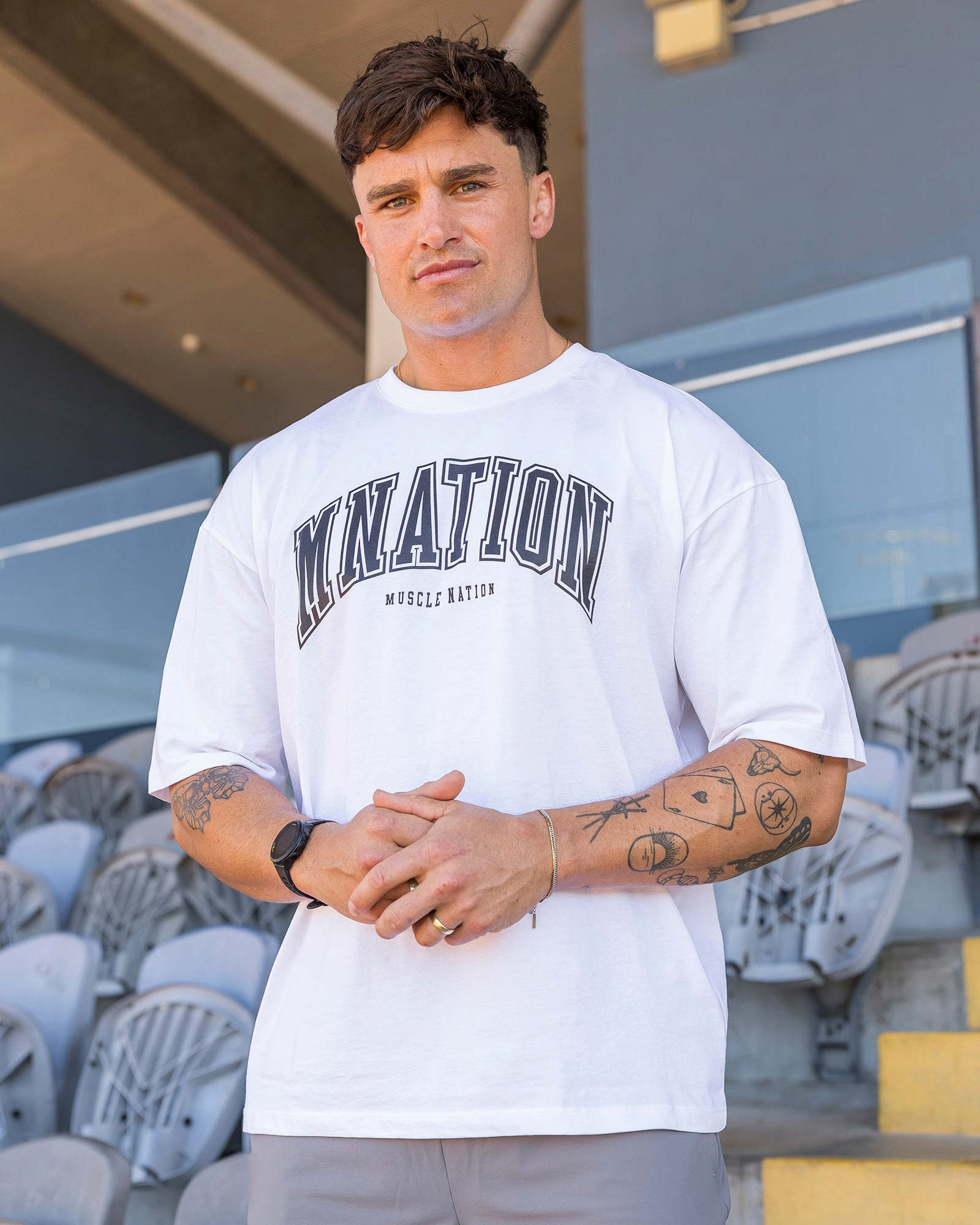 Varsity Training Oversized Tee - White