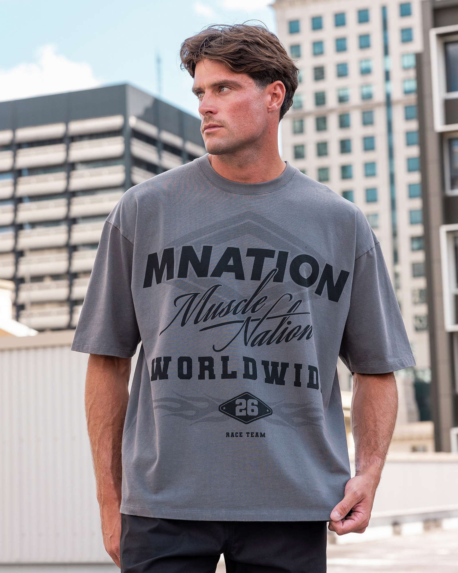 Racing Oversized Vintage Tee - Washed Tornado