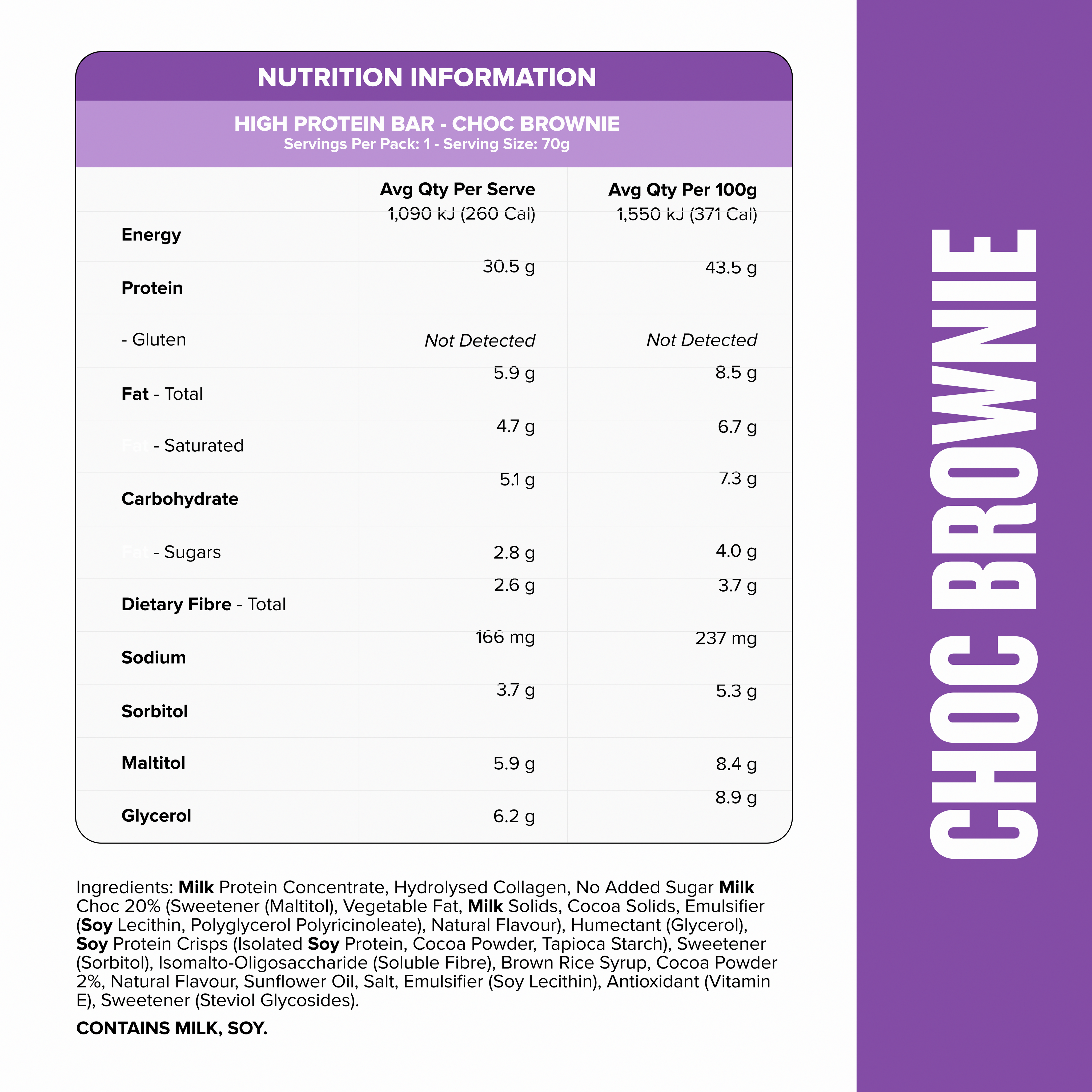 HIGH PROTEIN BAR - Choc Fudge Brownie - Box of 12