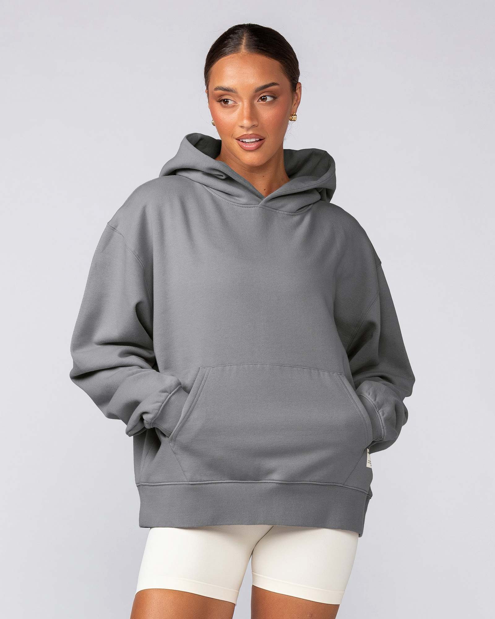 Lee Lem Cropped Hoodie - Washed Platinum Grey