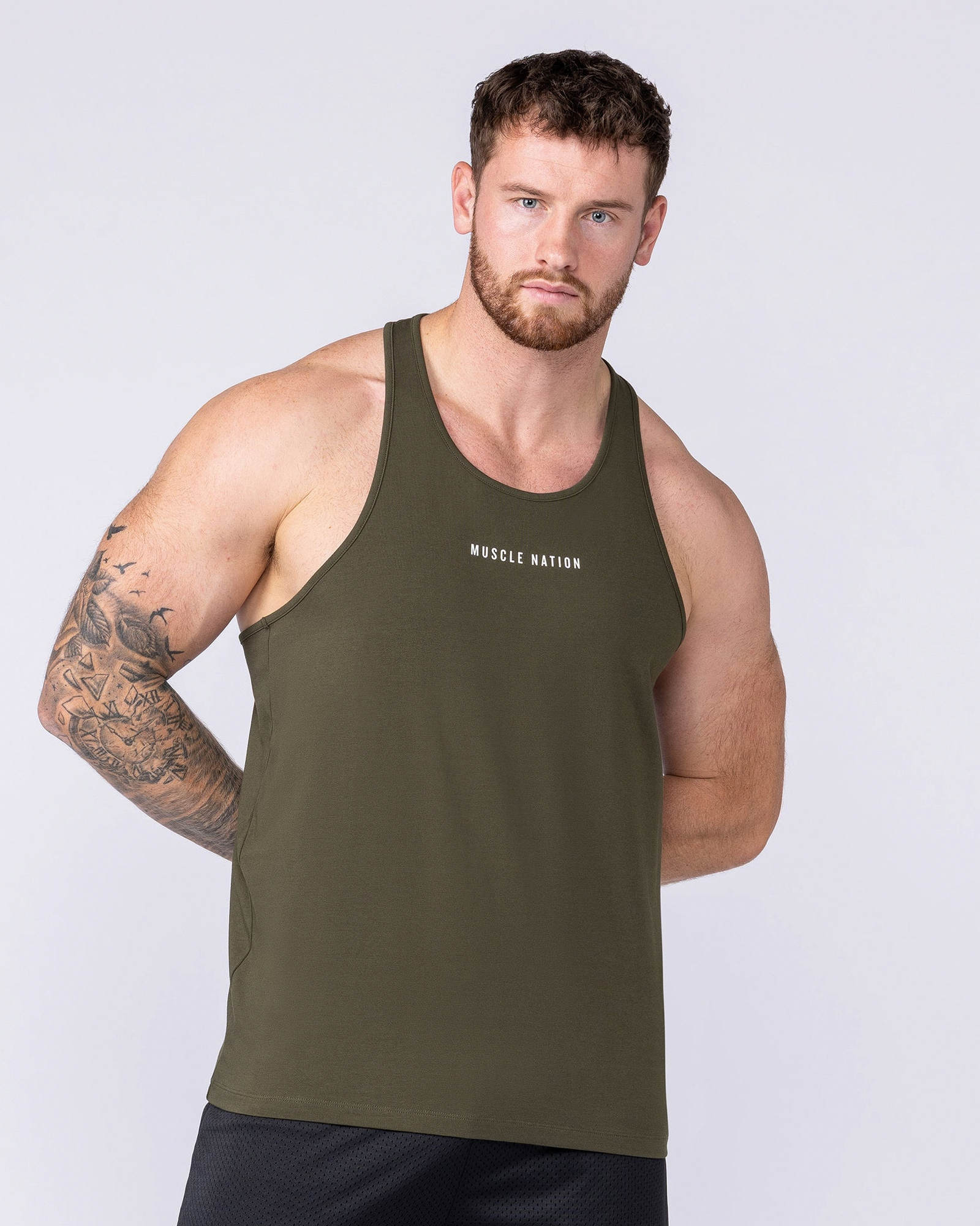 Infinite Y Back Singlet - Dark Khaki