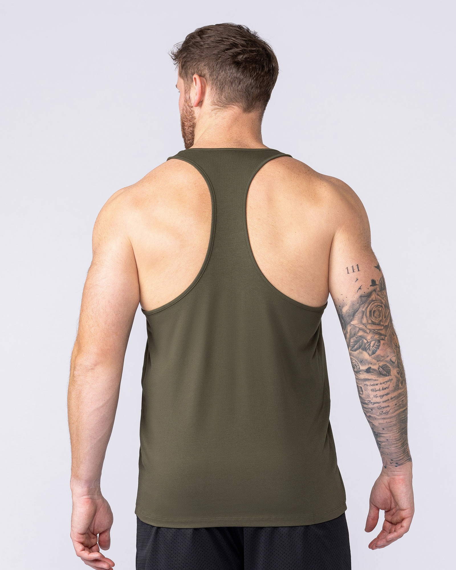 Infinite Y Back Singlet - Dark Khaki
