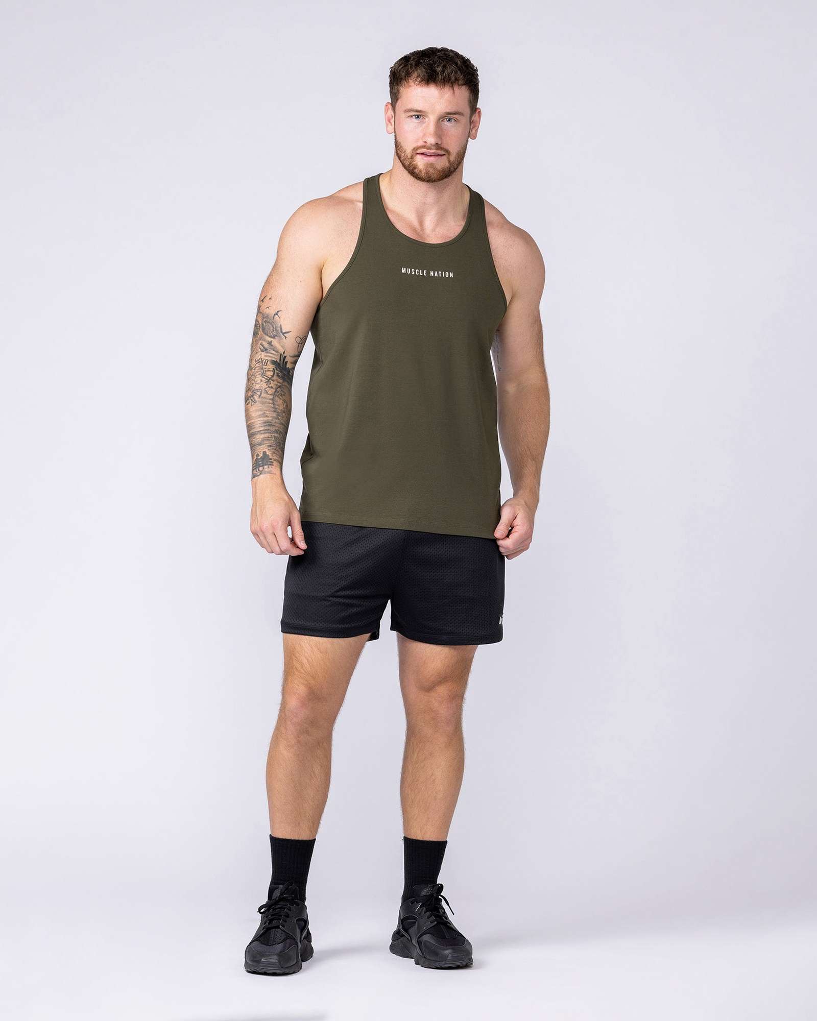 Infinite Y Back Singlet - Dark Khaki
