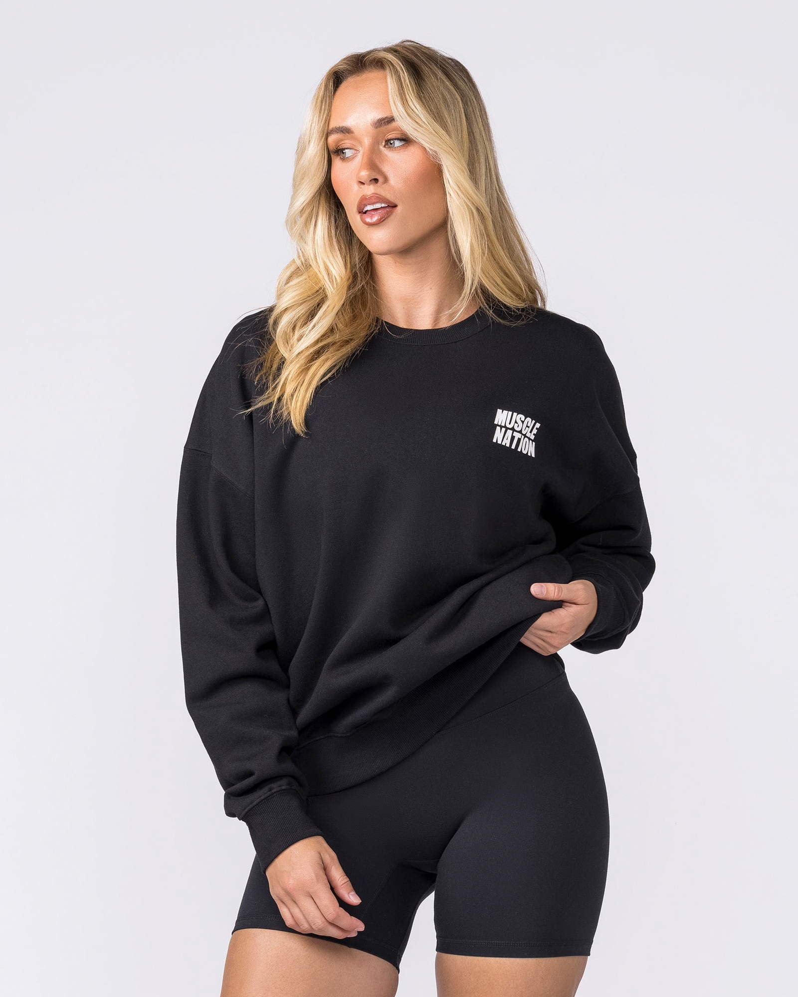 Kick-Start Boxy Pullover - Black