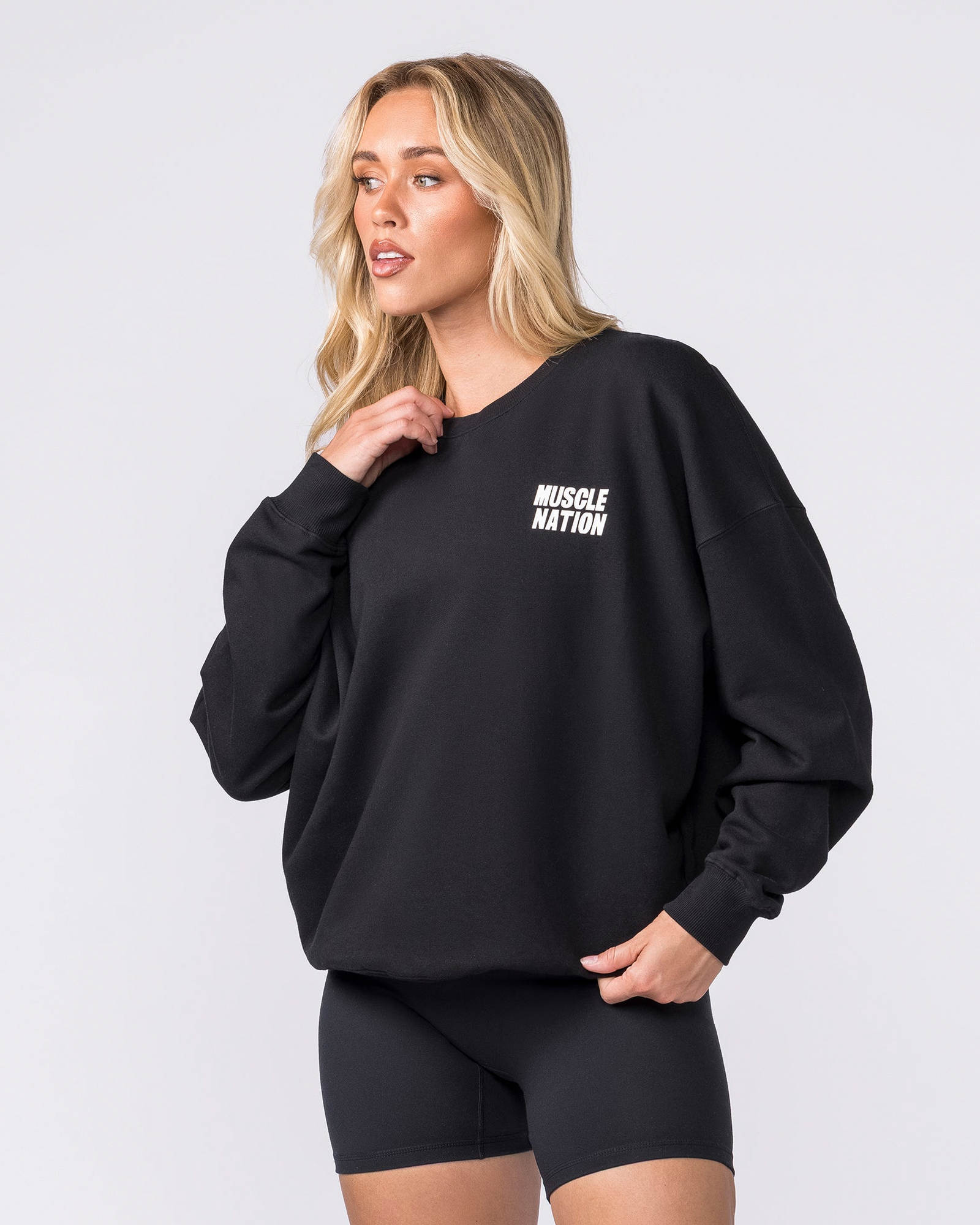 Kick-Start Boxy Pullover - Black