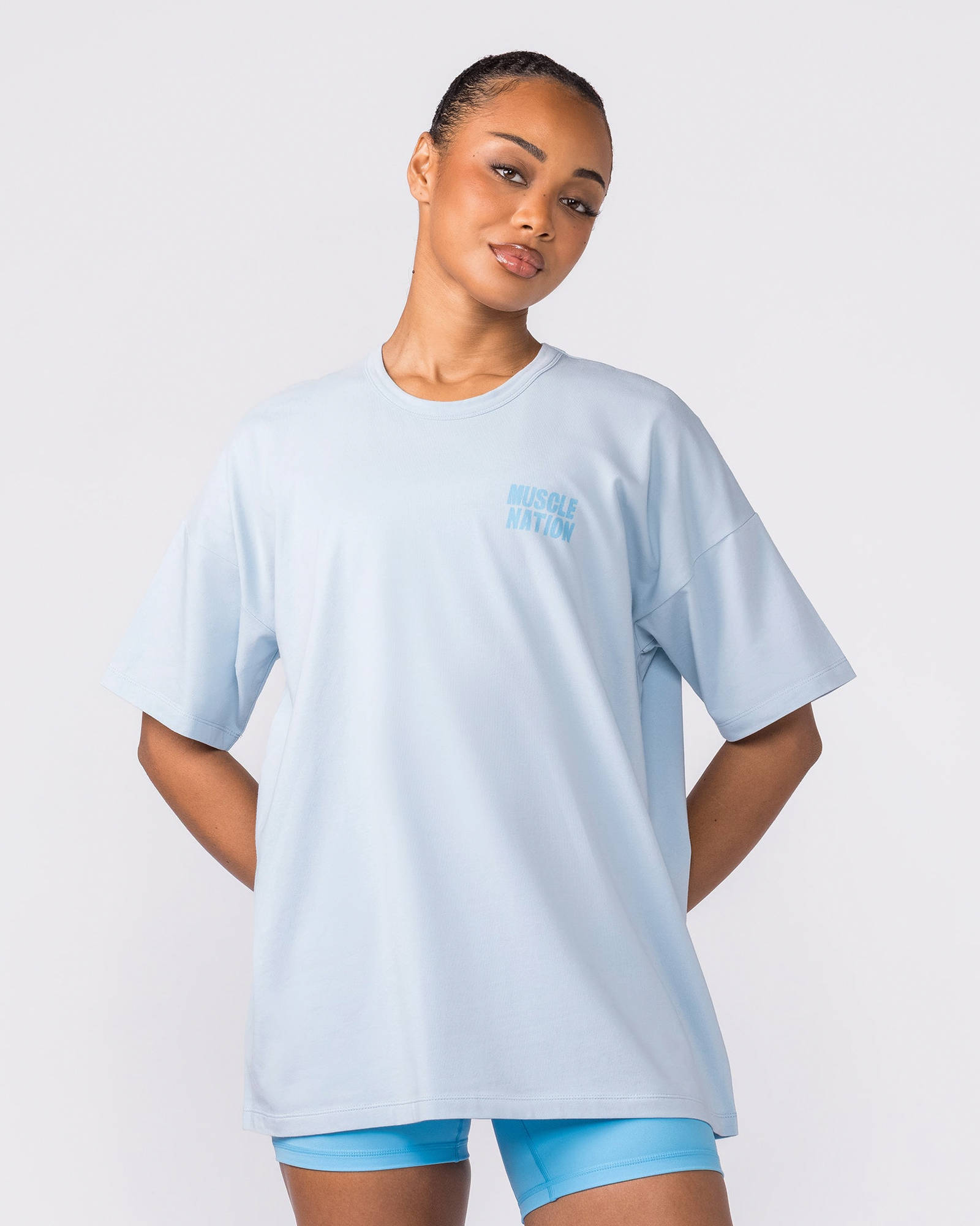 Kick-Start Oversized Tee - Bluebell