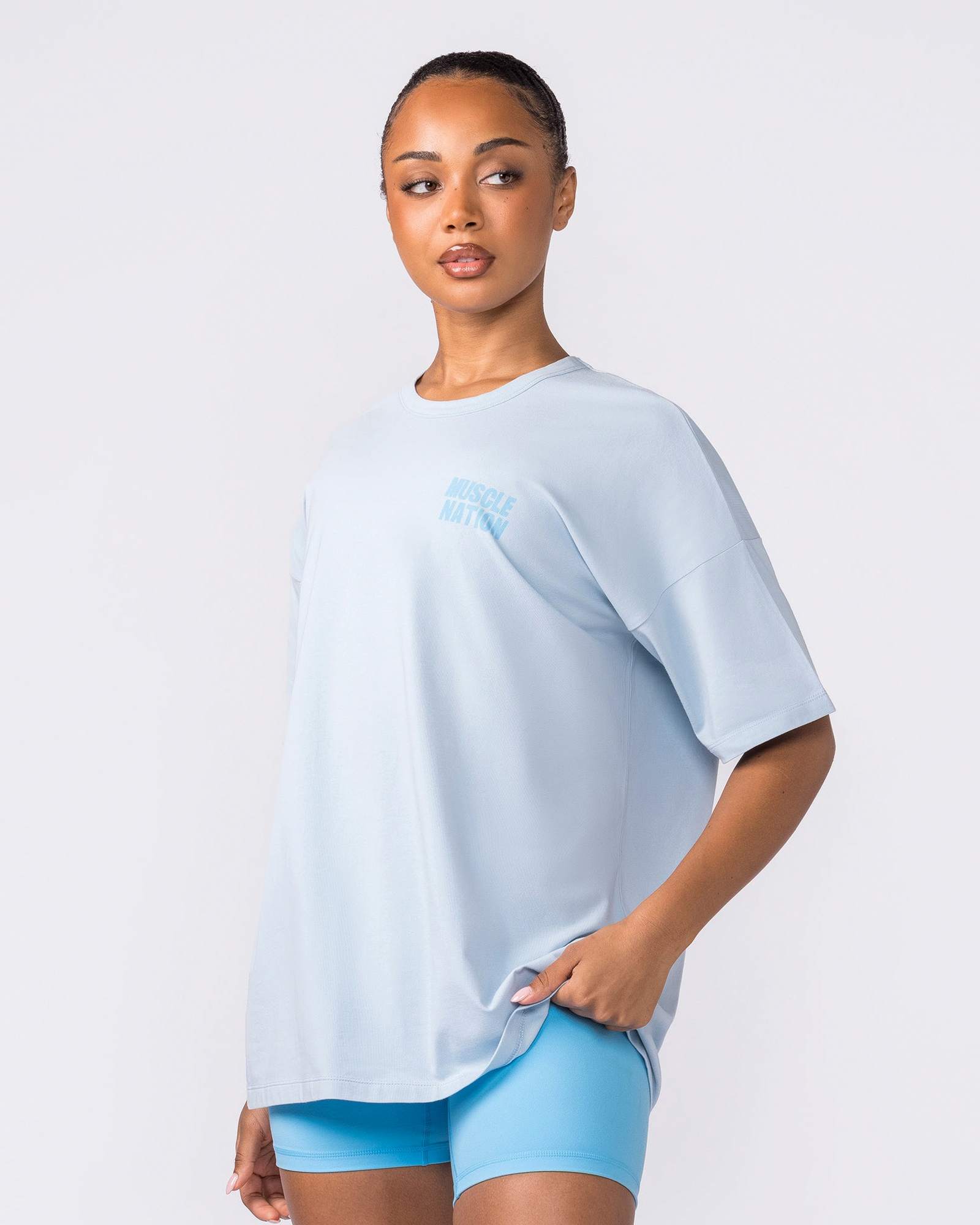 Kick-Start Oversized Tee - Bluebell