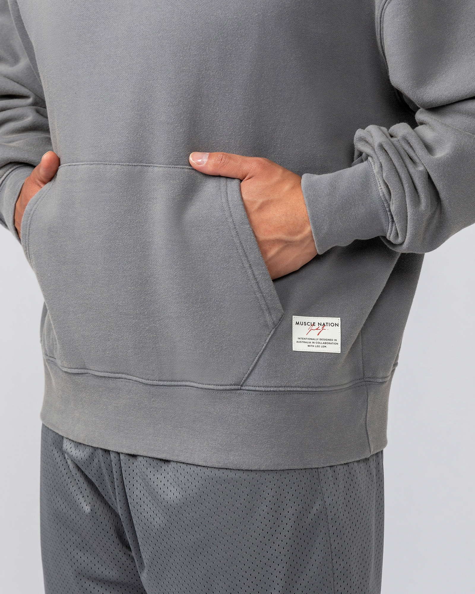 Lee Lem Cropped Hoodie - Washed Platinum Grey