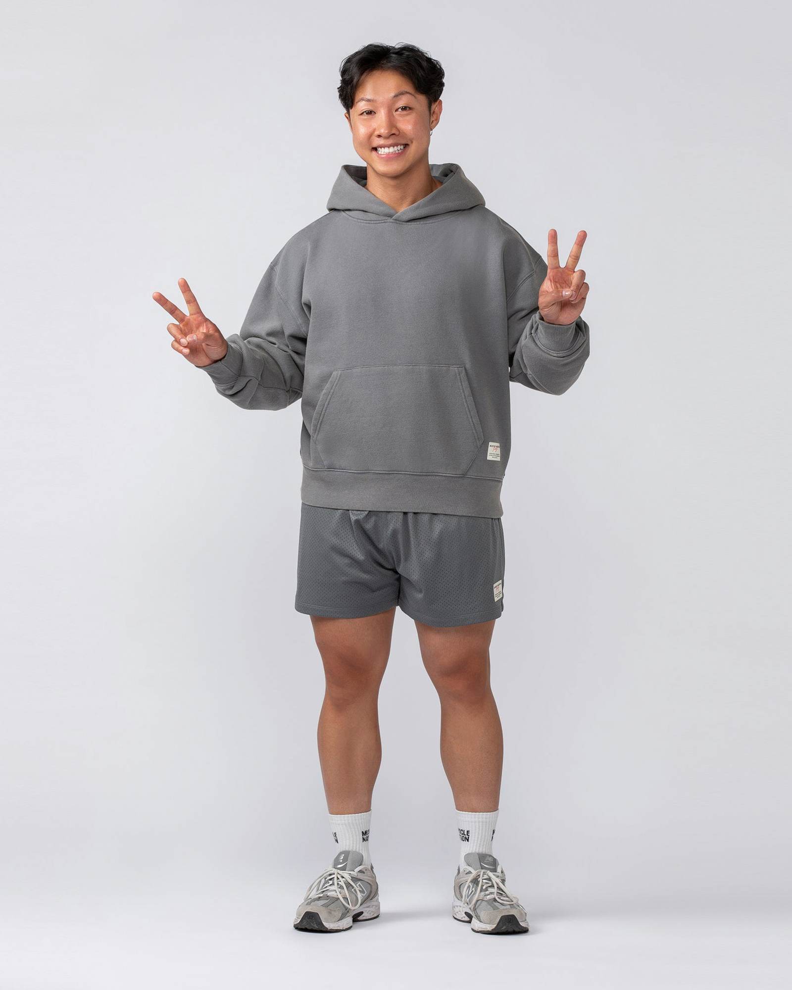 Lee Lem Cropped Hoodie - Washed Platinum Grey