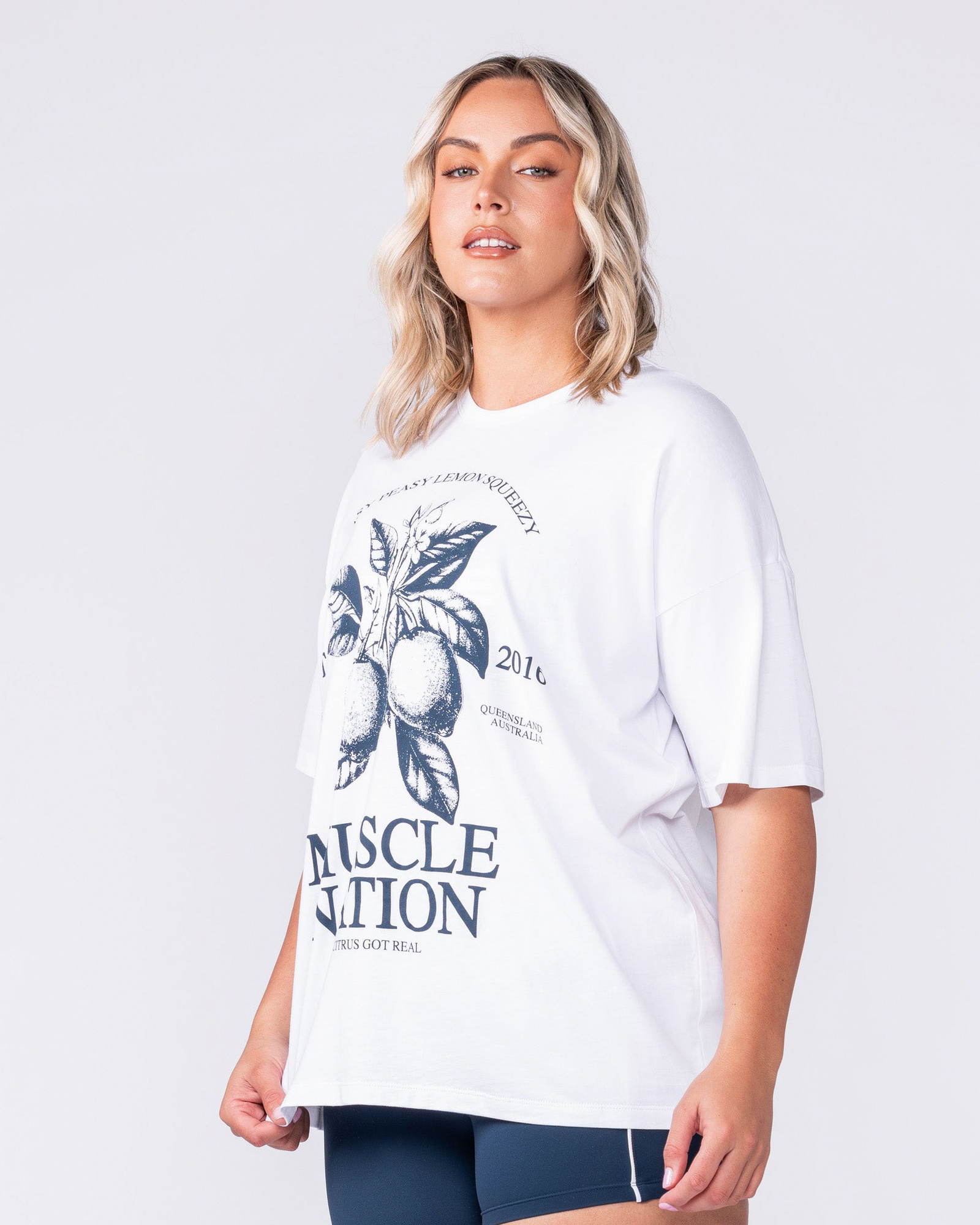 Lemon Squeezy Oversized Tee - White