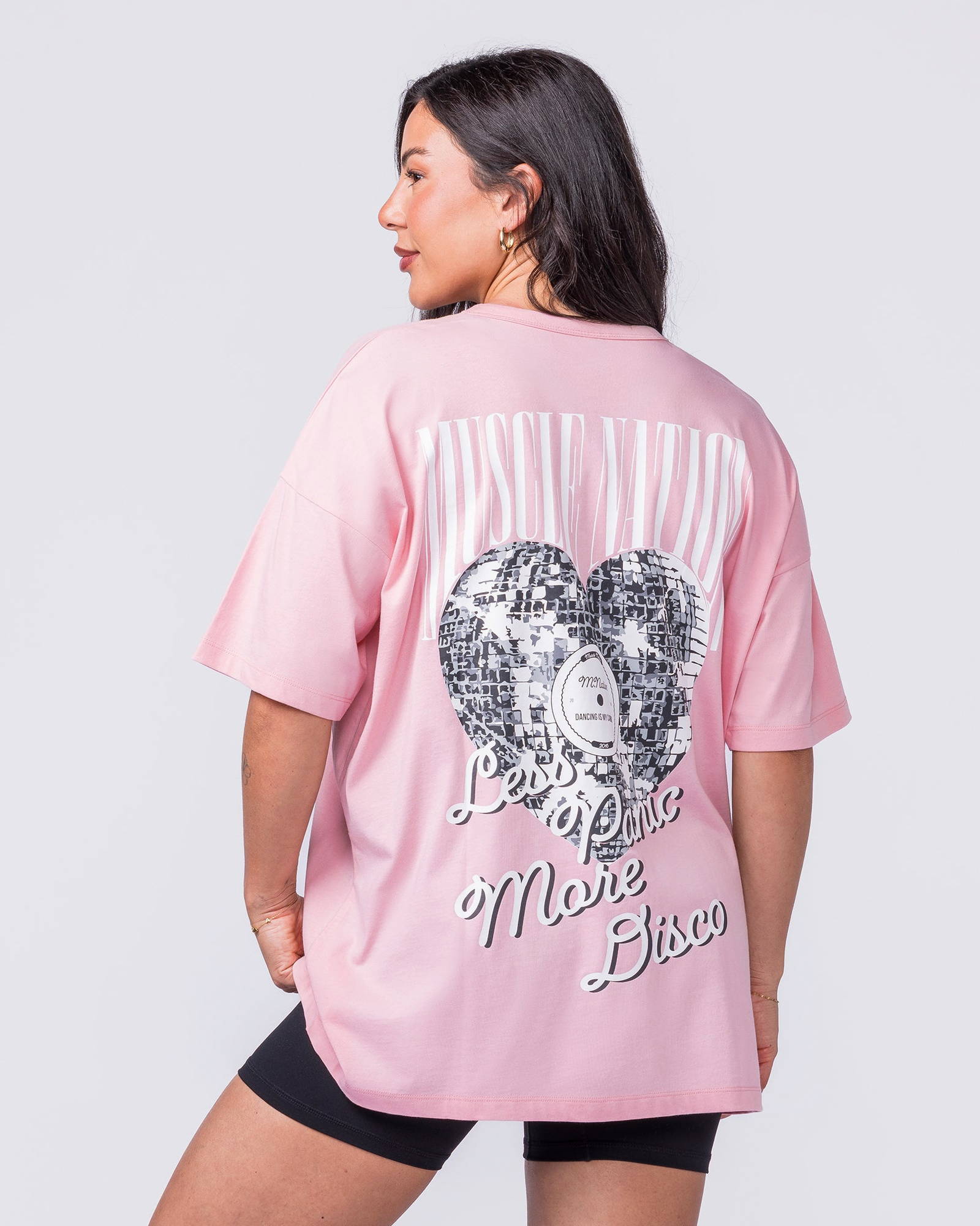 Less Panic More Disco Oversized Tee - Blush