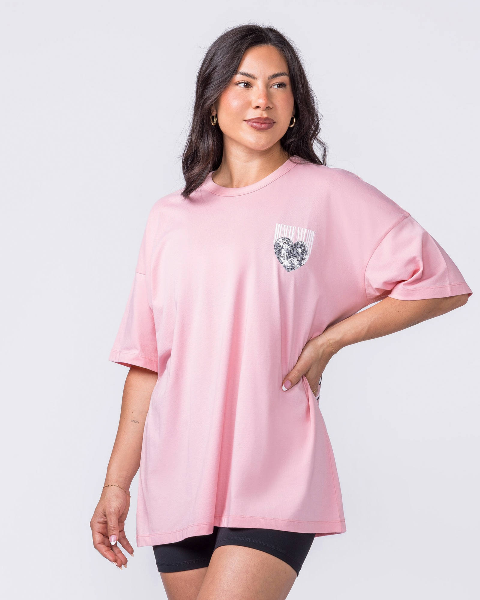 Less Panic More Disco Oversized Tee - Blush