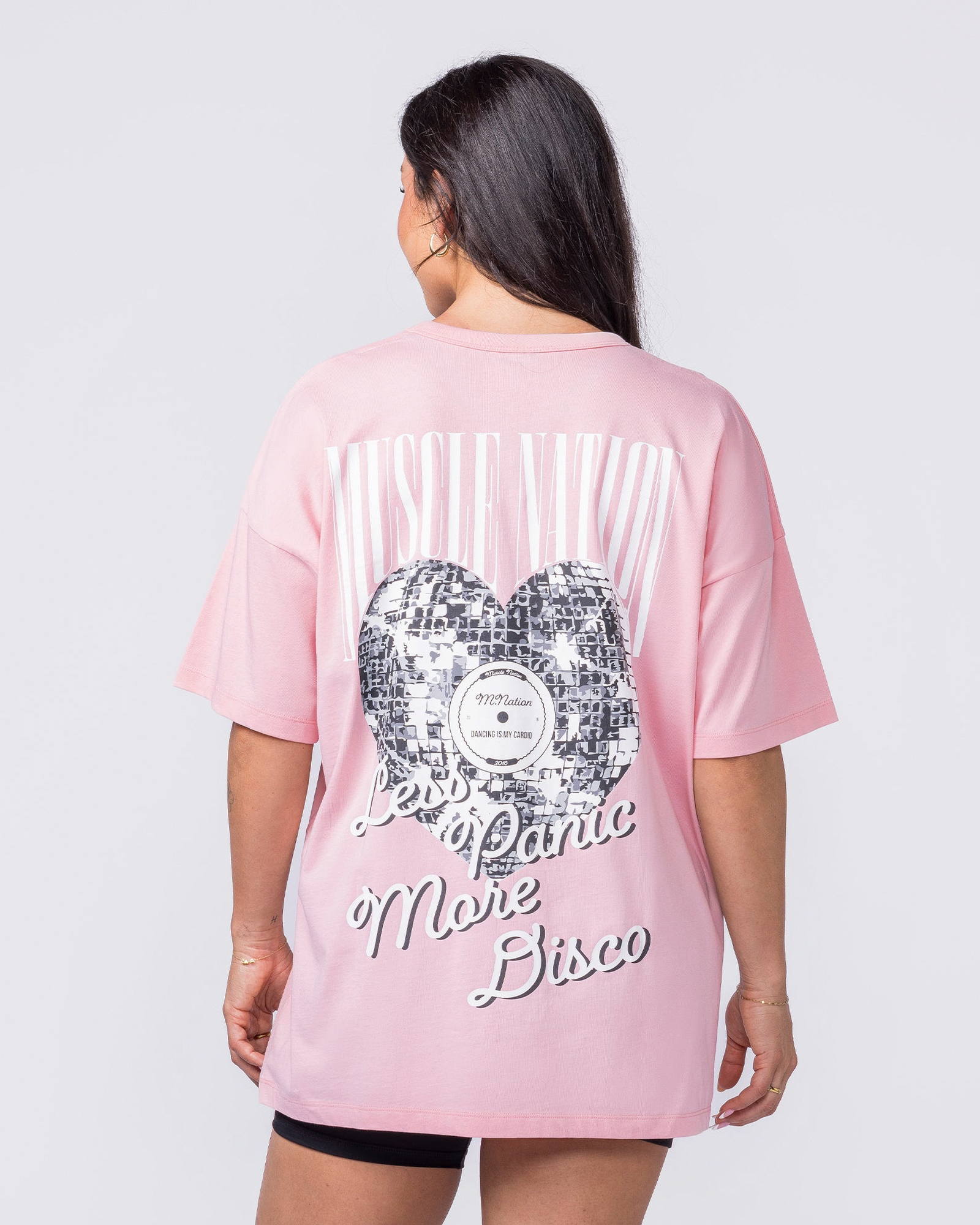 Less Panic More Disco Oversized Tee - Blush