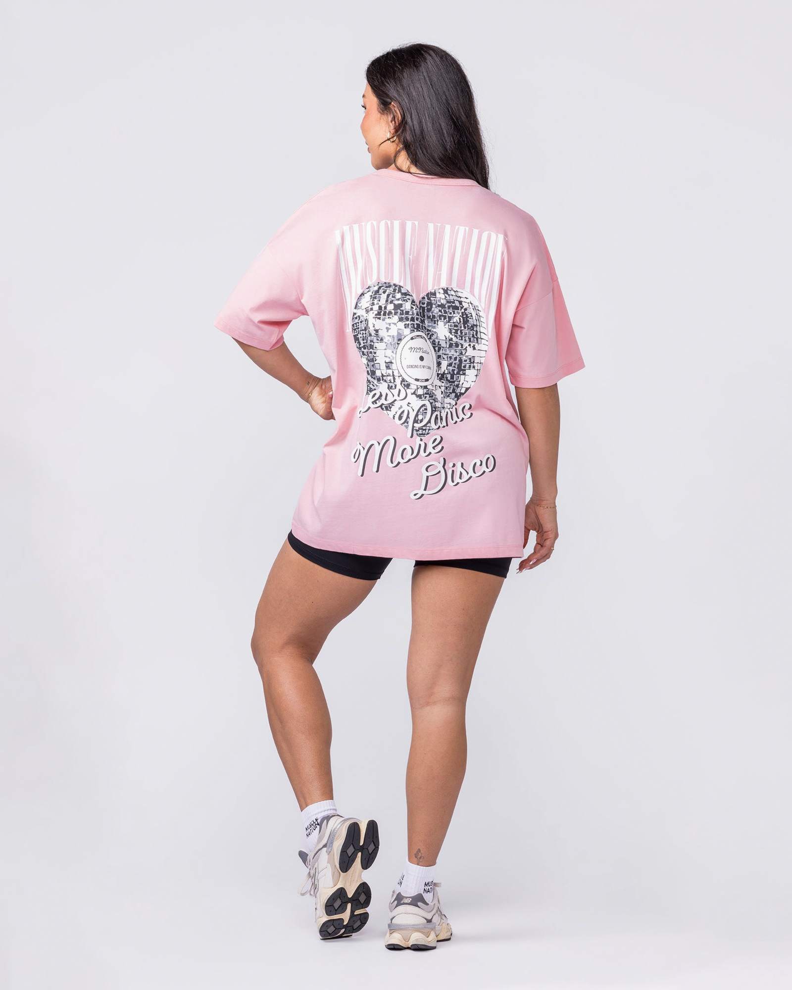Less Panic More Disco Oversized Tee - Blush