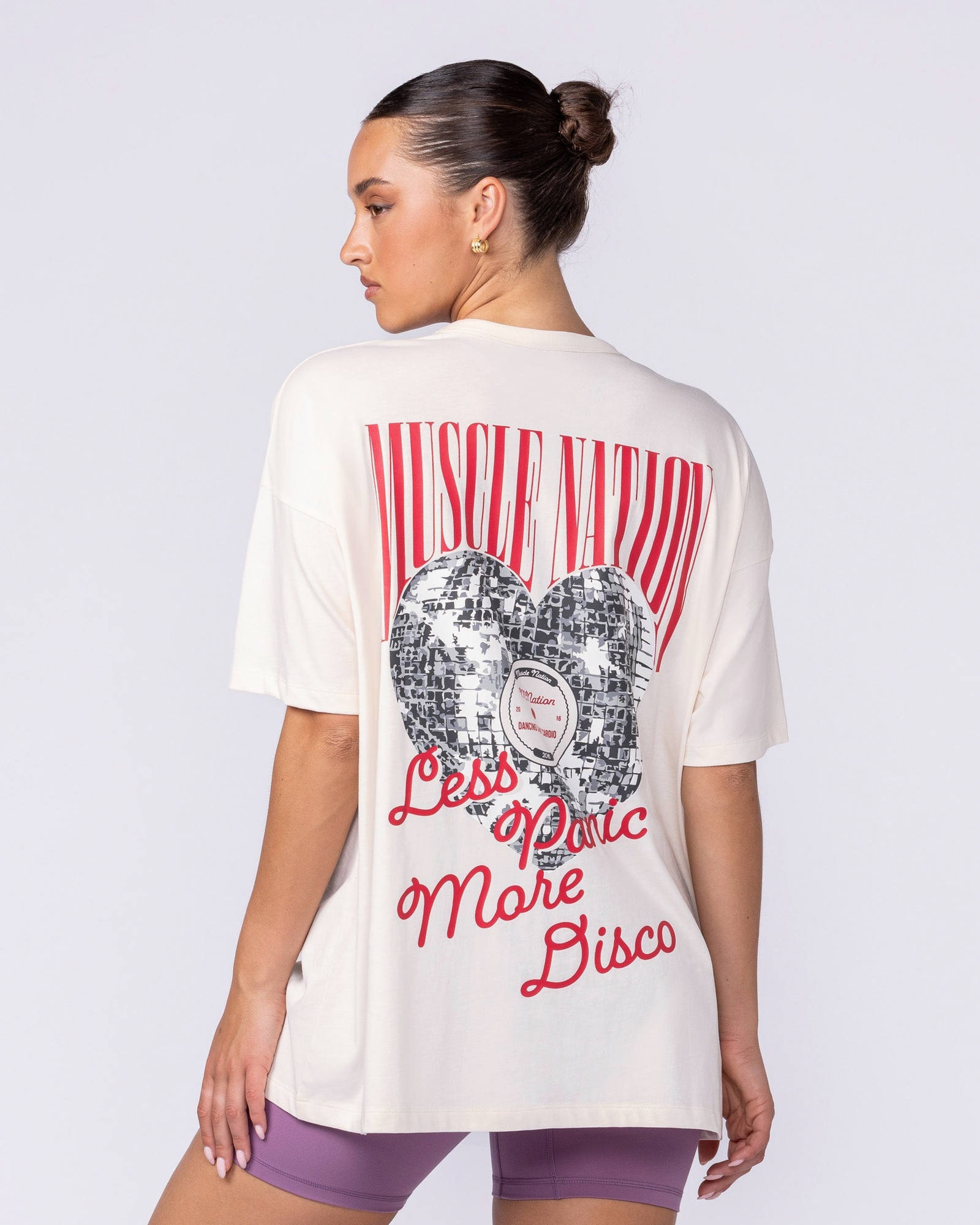 Less Panic More Disco Oversized Tee - Travertine