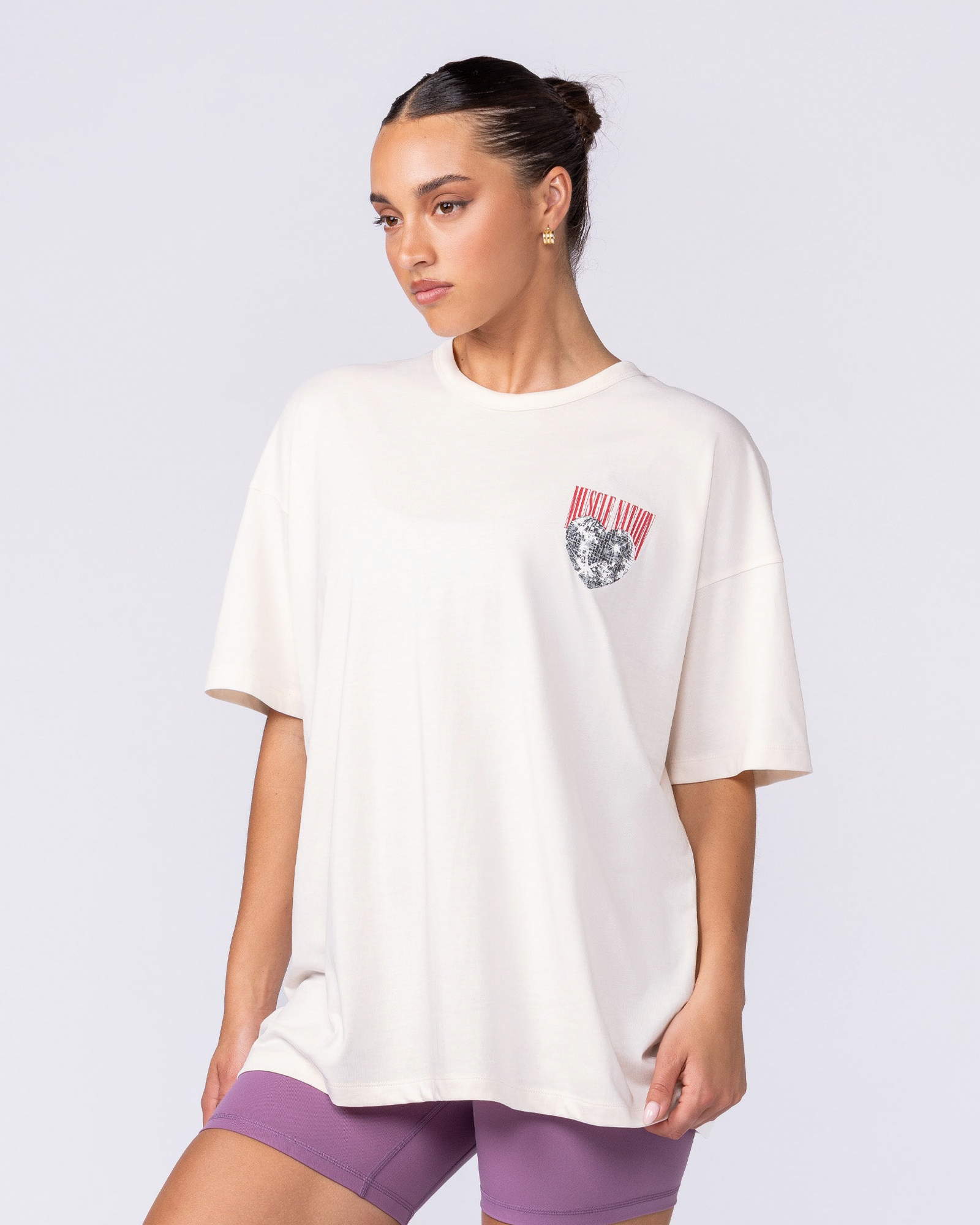 Less Panic More Disco Oversized Tee - Travertine